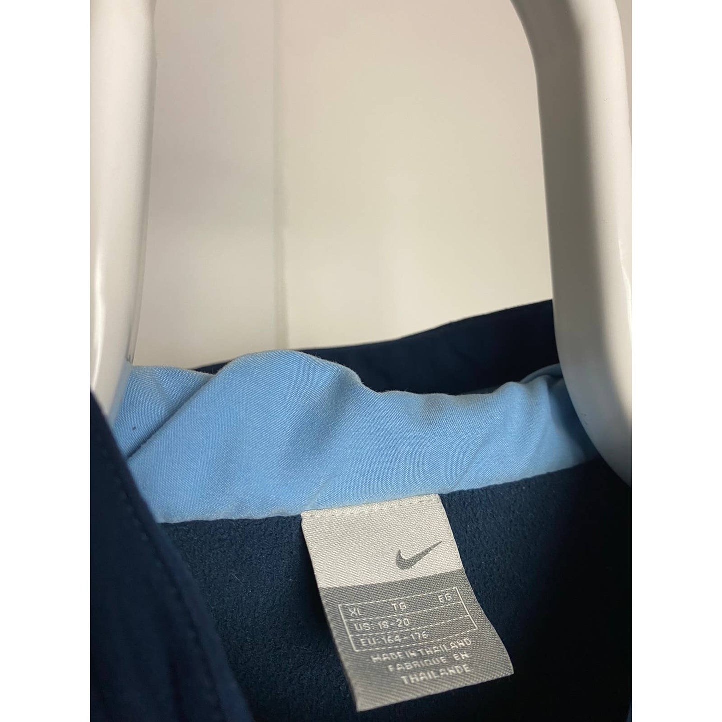 Nike vintage navy anorak jacket central swoosh fleece 2000s