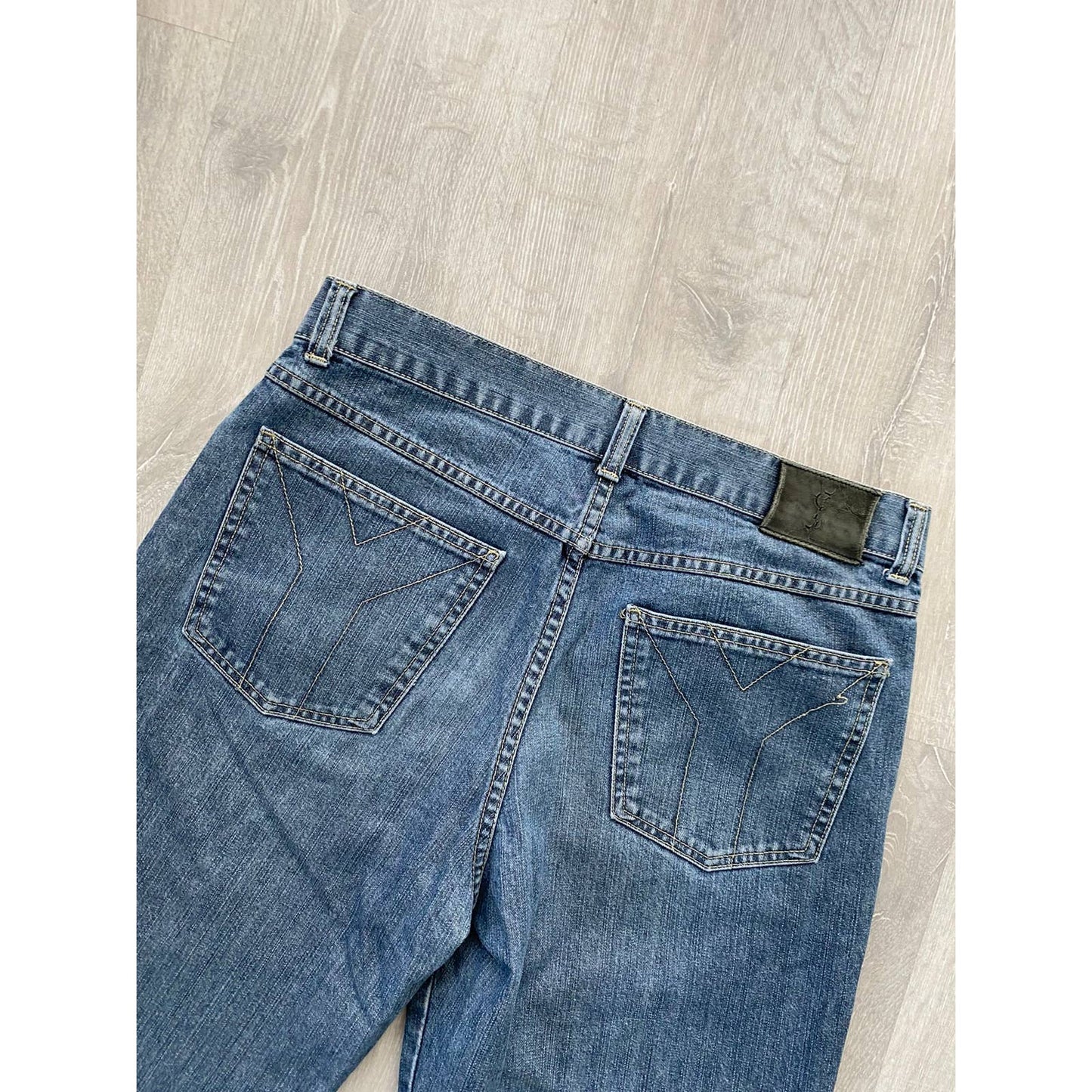 90s Yves Saint Laurent vintage blue jeans pants YSL big logo