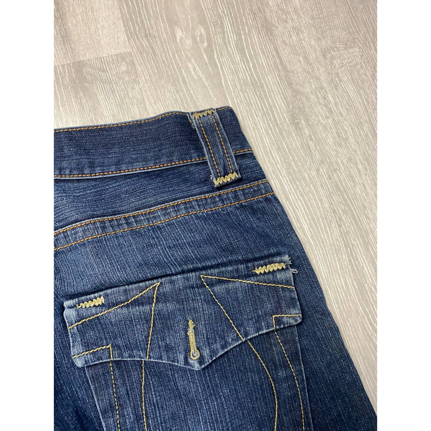 True Religion vintage navy jeans thick stitching big logo