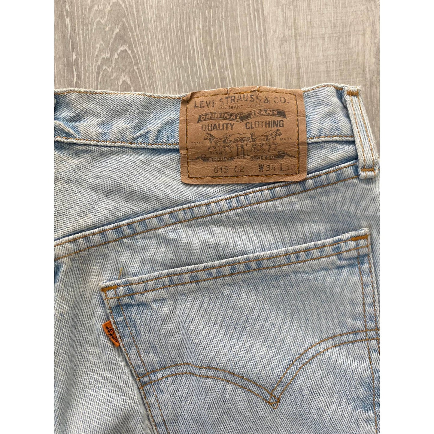 90s Levi’s 615 02 vintage Orange tab baby blue jeans denim