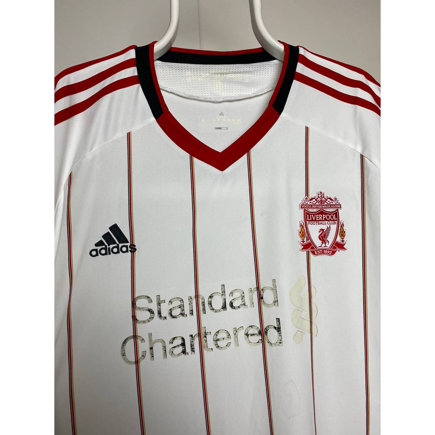 Liverpool Adidas soccer shirt jersey white