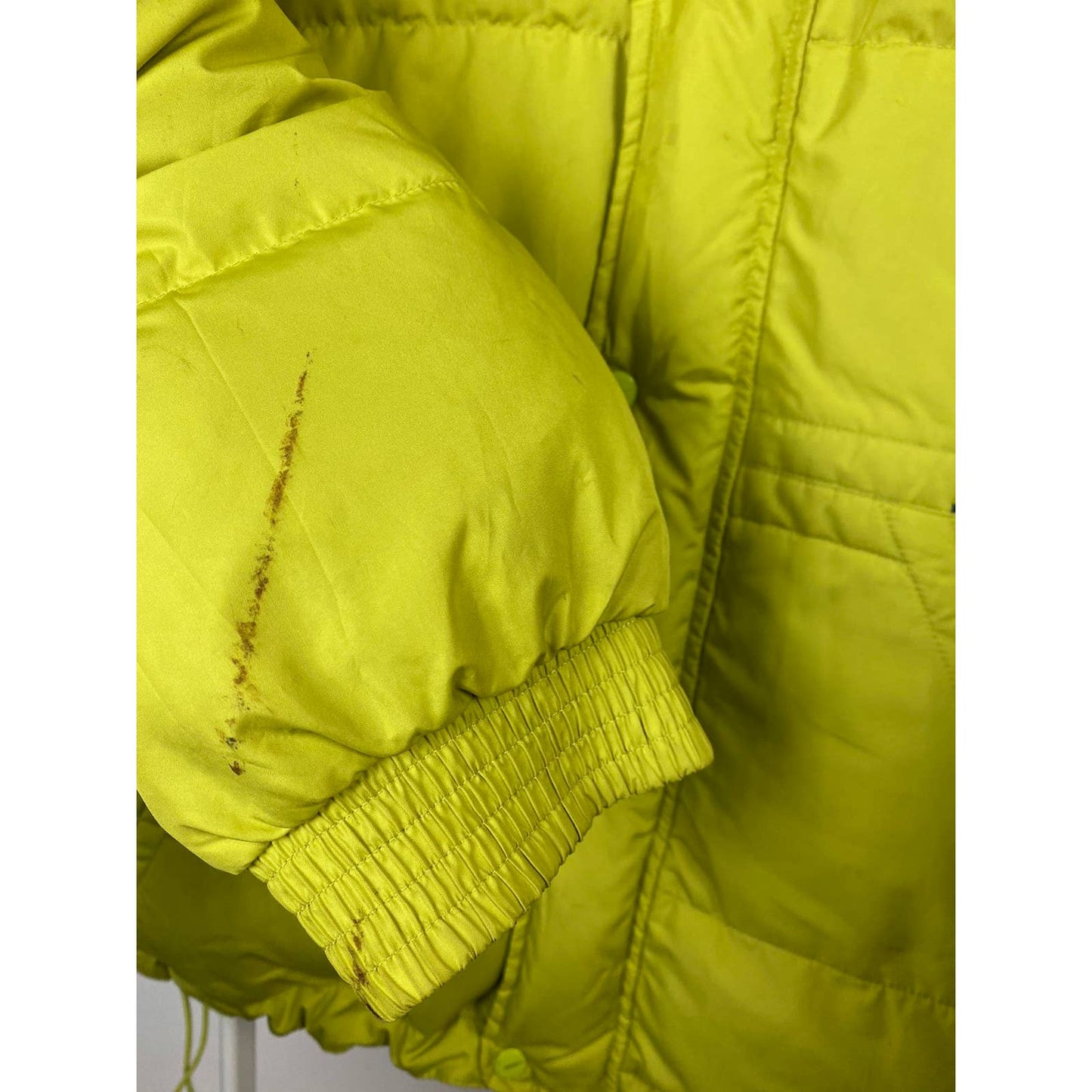 90s Nike vintage lime green puffer jacket big swoosh