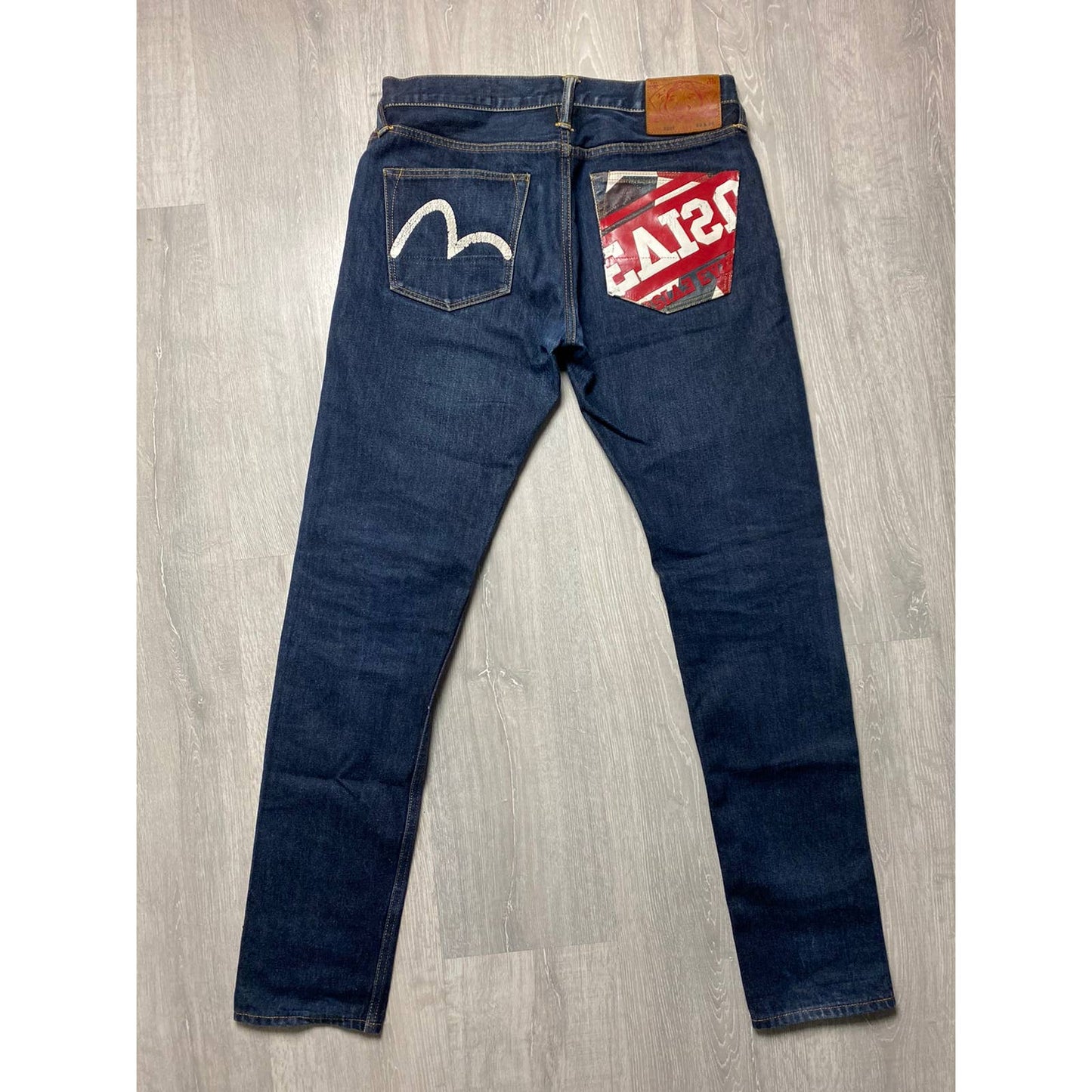 Evisu vintage jeans navy white seagulls big logo