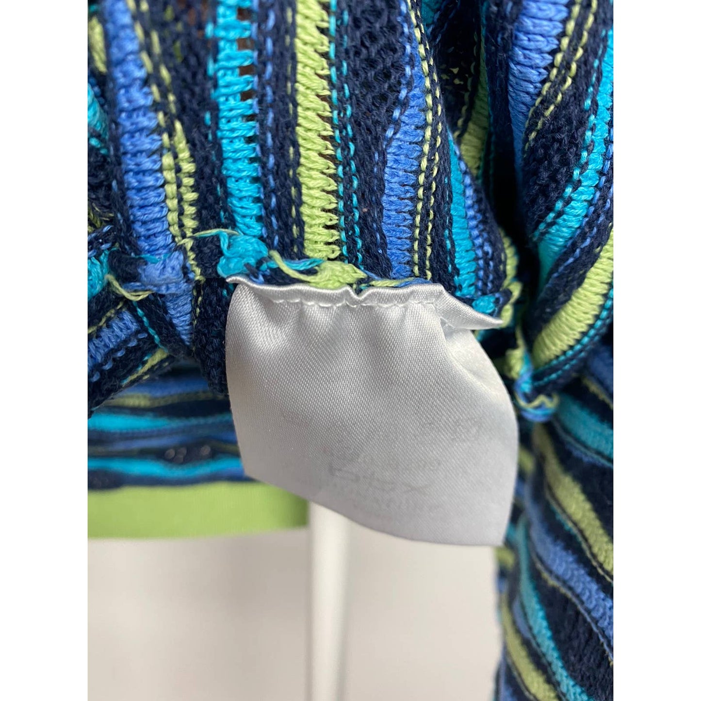 Vintage Coogi style sweater blue coloured cable knit sweater