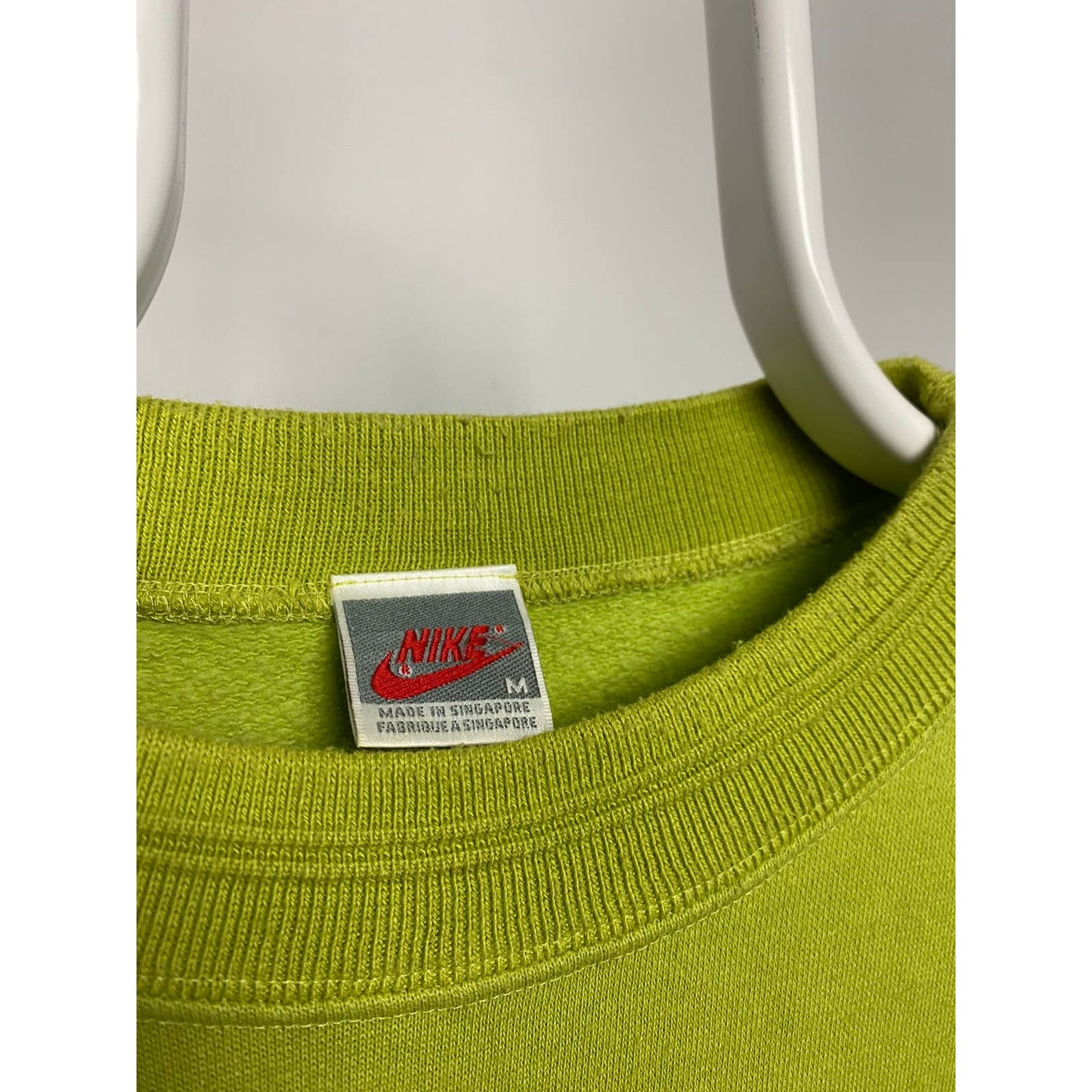 Nike vintage sweatshirt Beaverton Oregon USA lime grey tag
