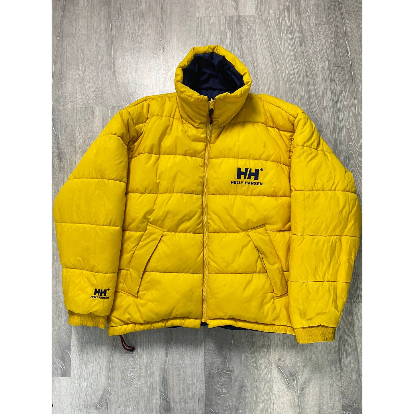 Helly Hansen vintage reversible puffer jacket big logo navy