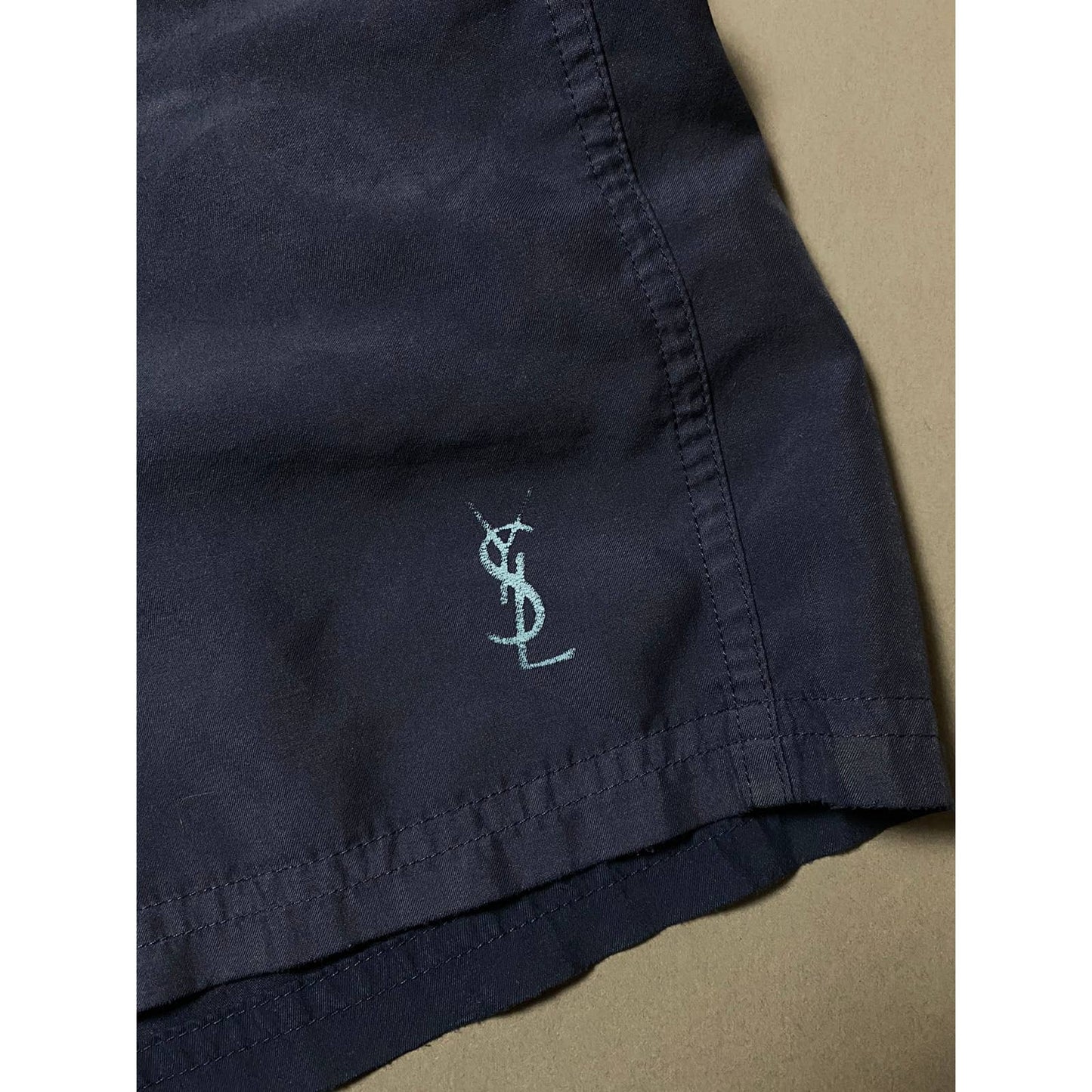 90s Yves Saint Laurent vintage navy shorts small YSL logo