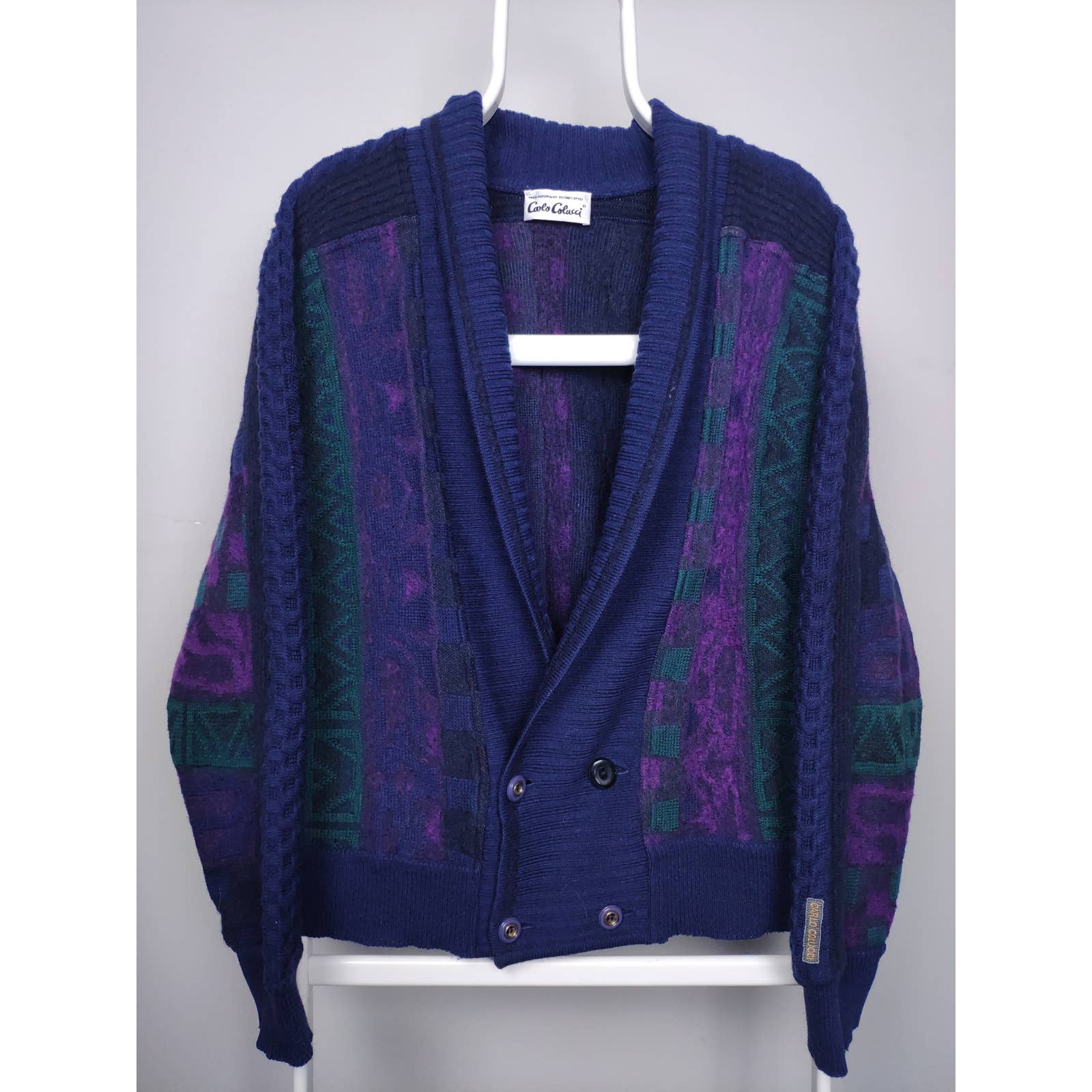 Carlo Colucci vintage cardigan multicolor COOGI type knit