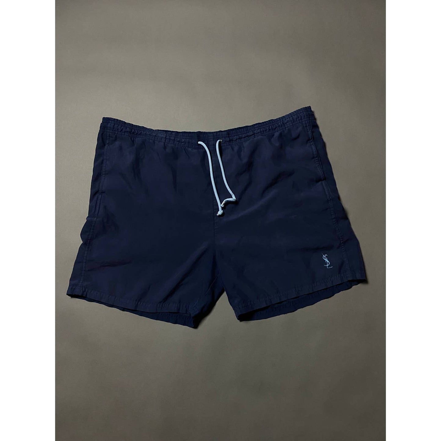 90s Yves Saint Laurent vintage navy shorts small YSL logo