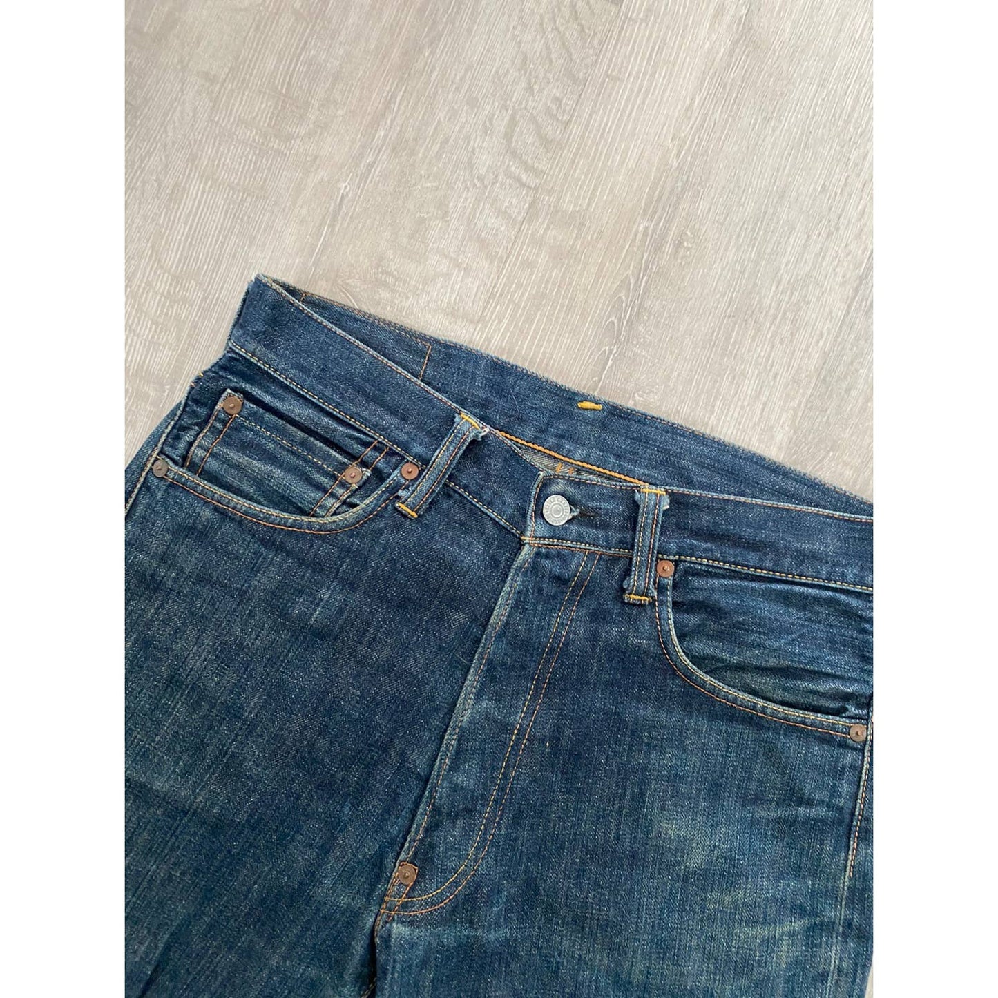 Evisu jeans vintage navy white seagulls Yamane Japan