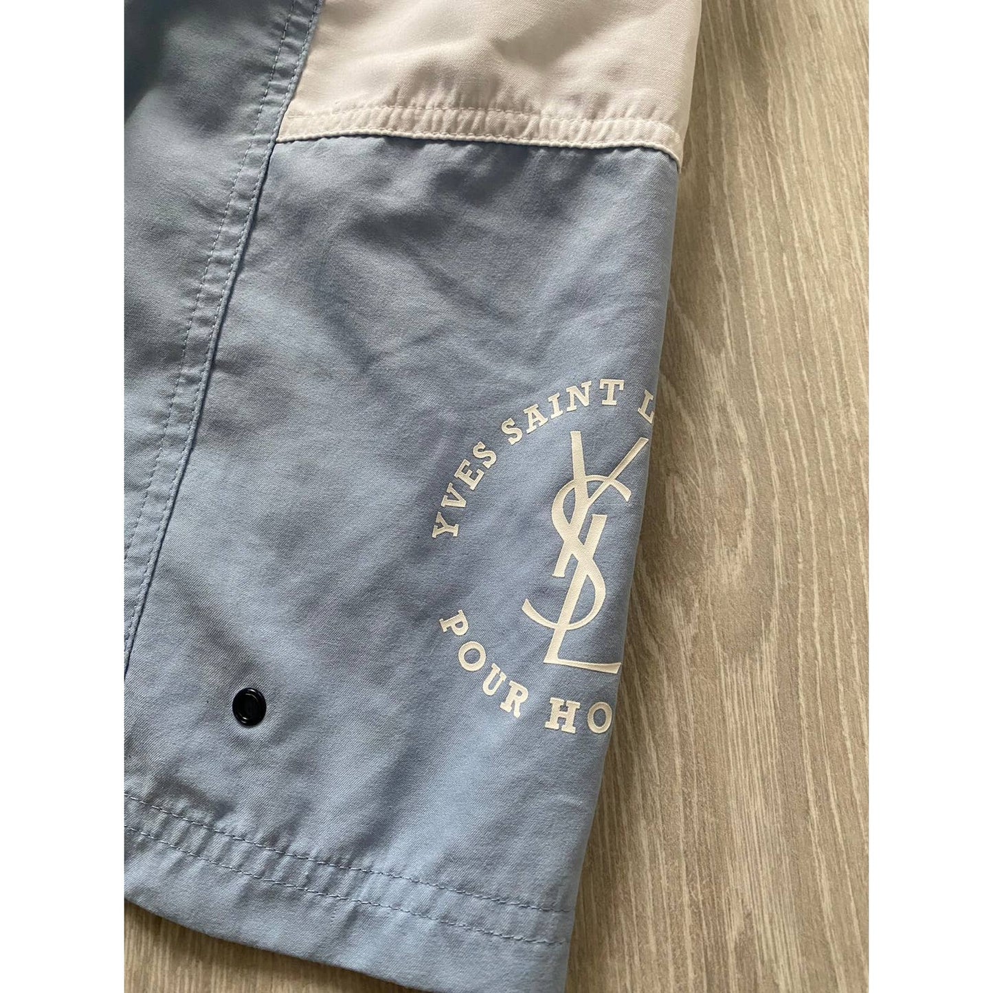 90s Yves Saint Laurent vintage baby blue shorts YSL