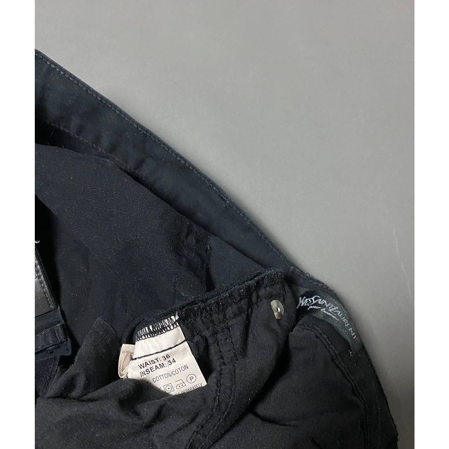 90s Yves Saint Laurent vintage black YSL logo chino pants