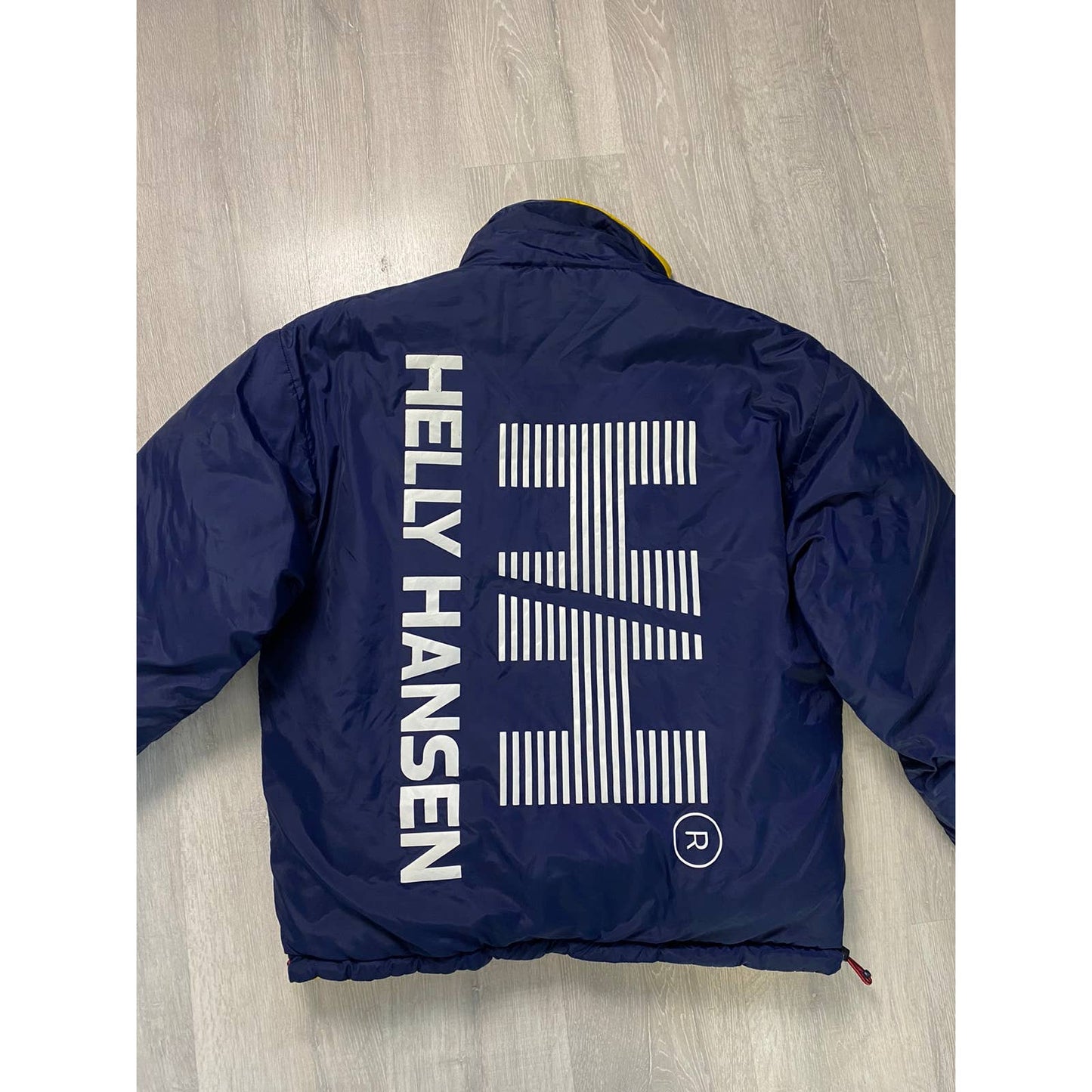 Helly Hansen vintage reversible puffer jacket big logo navy