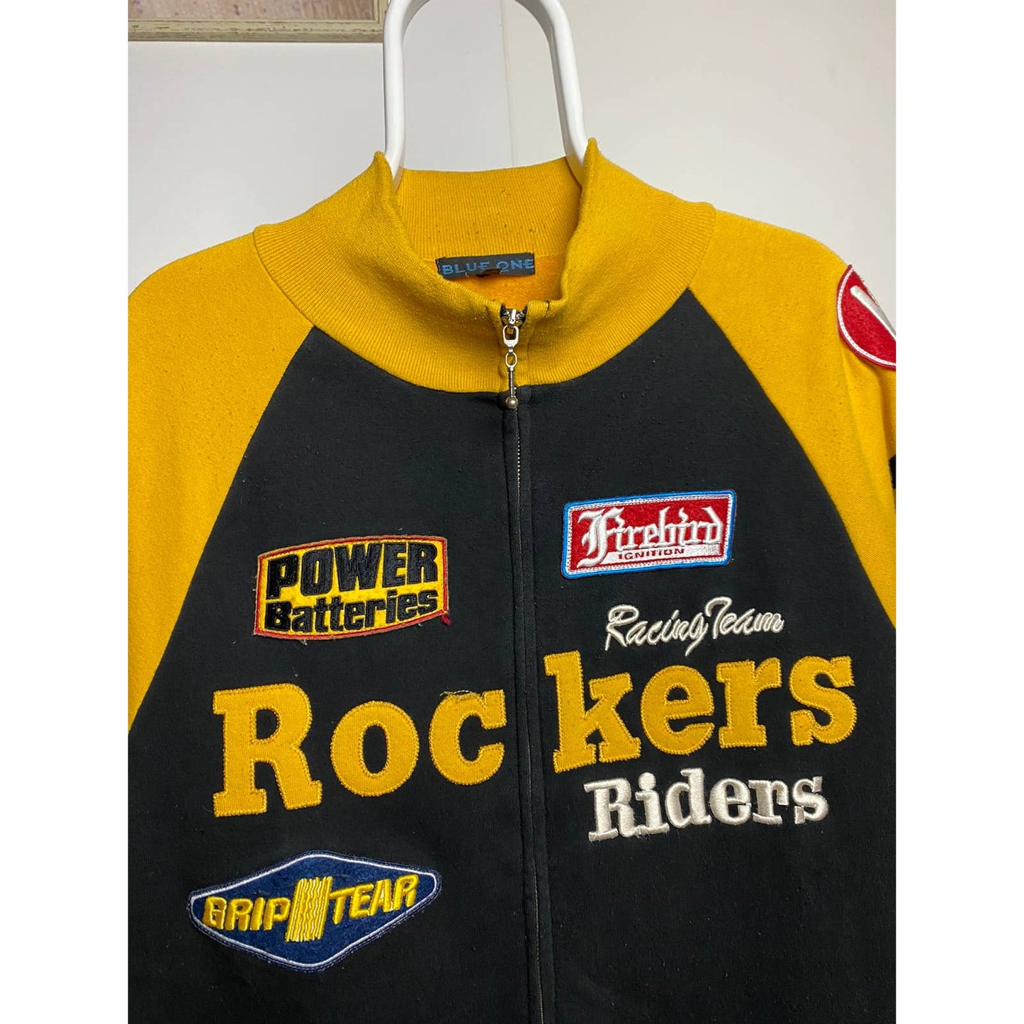 Rockers vintage Racing yellow zip sweatshirt blue one