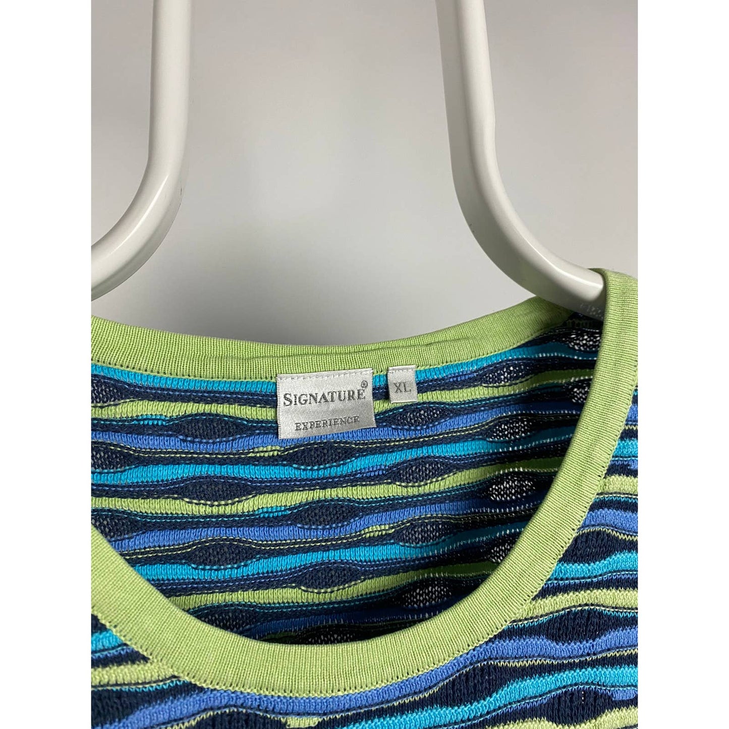 Vintage Coogi style sweater blue coloured cable knit sweater