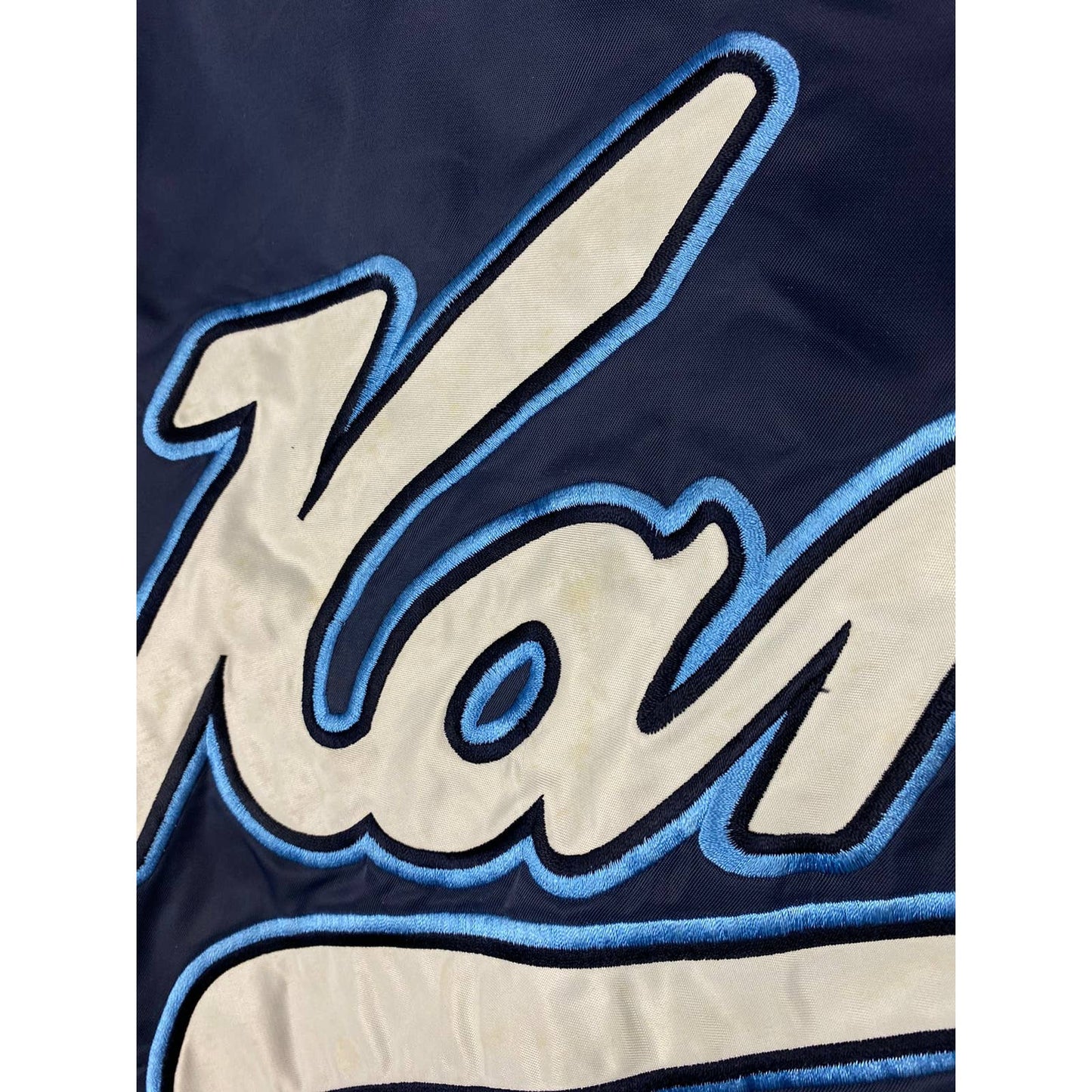 Karl Kani 23 Brooklyn vintage navy bomber jacket big logo