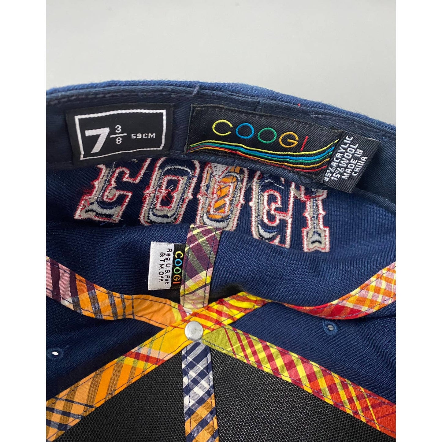 Coogi vintage navy cap snap back big logo trucker hat