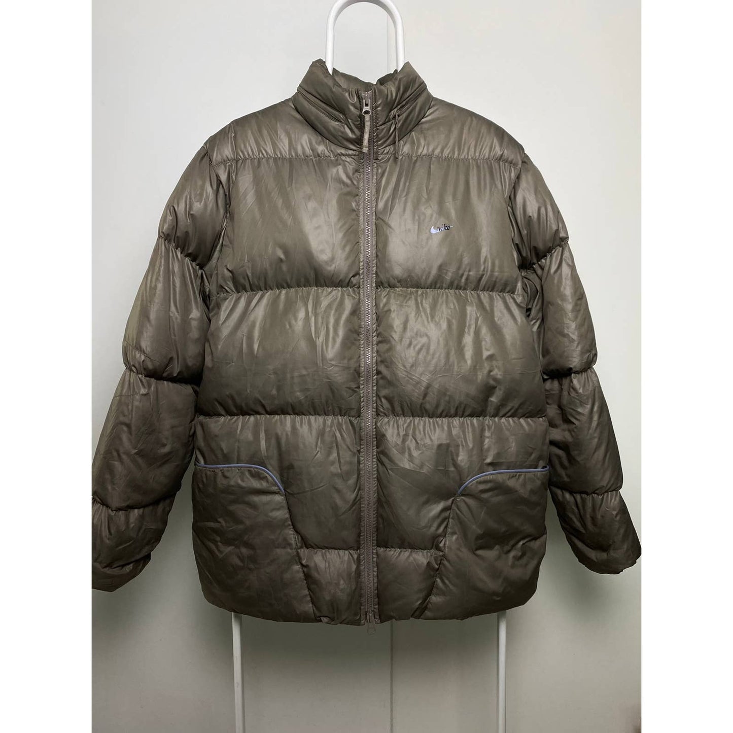 Nike vintage brown Purple puffer jacket small swoosh 2000s