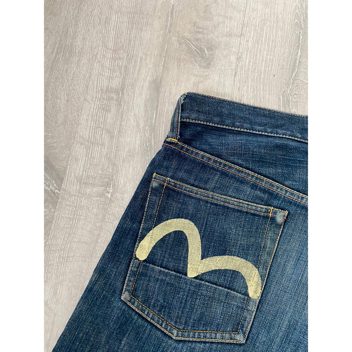 Evisu jeans vintage navy white seagulls Yamane Japan