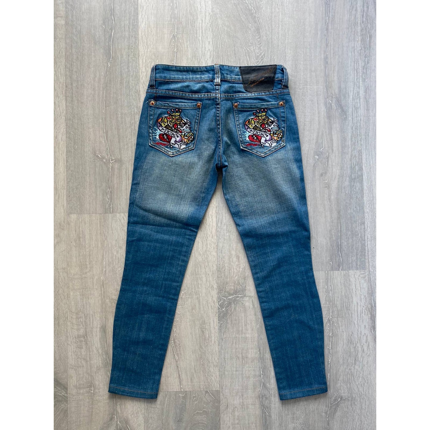 Ed Hardy Christian Audigier vintage jeans big logo pants