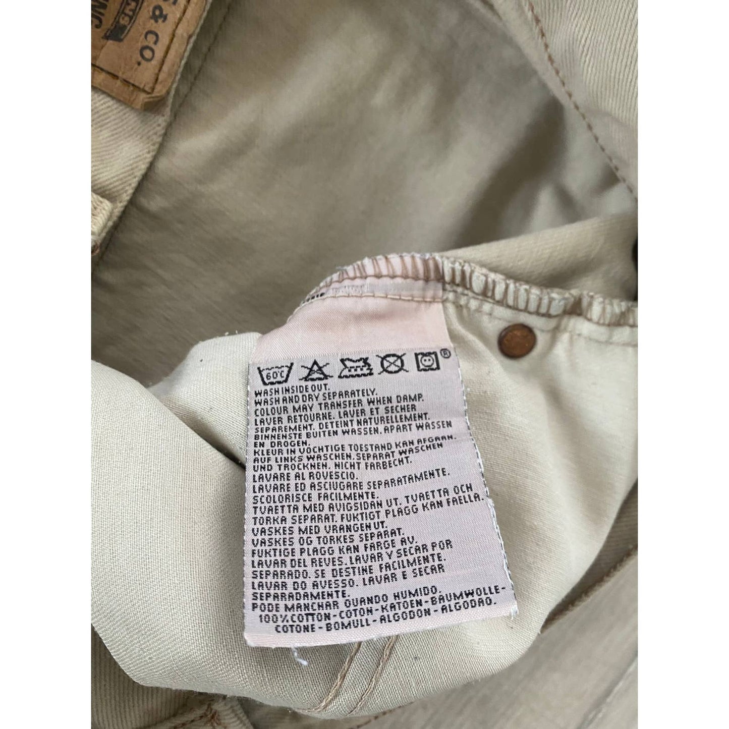 90s Levis 615 02 vintage Orange tab beige jeans denim pants