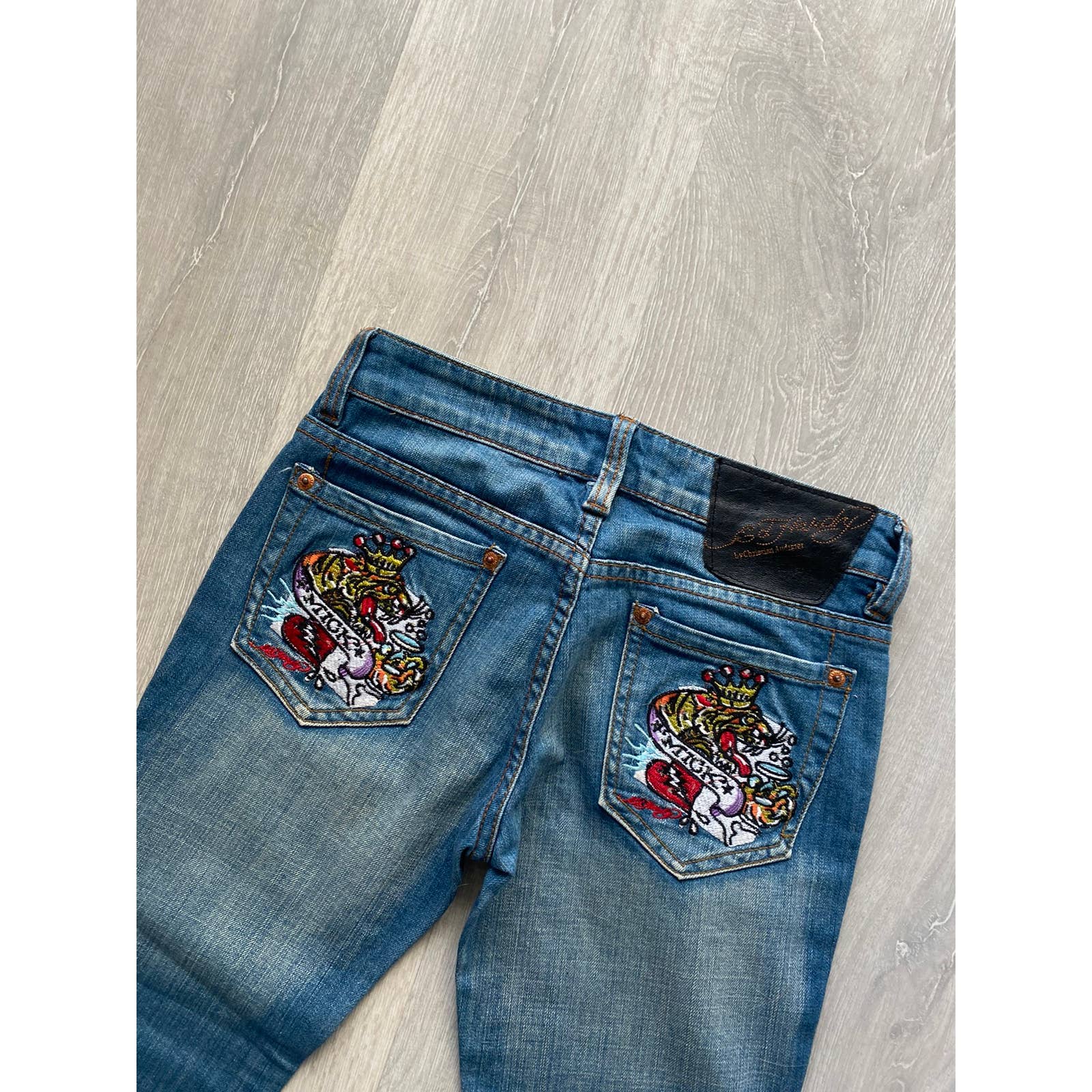 Ed Hardy Christian Audigier vintage jeans big logo pants