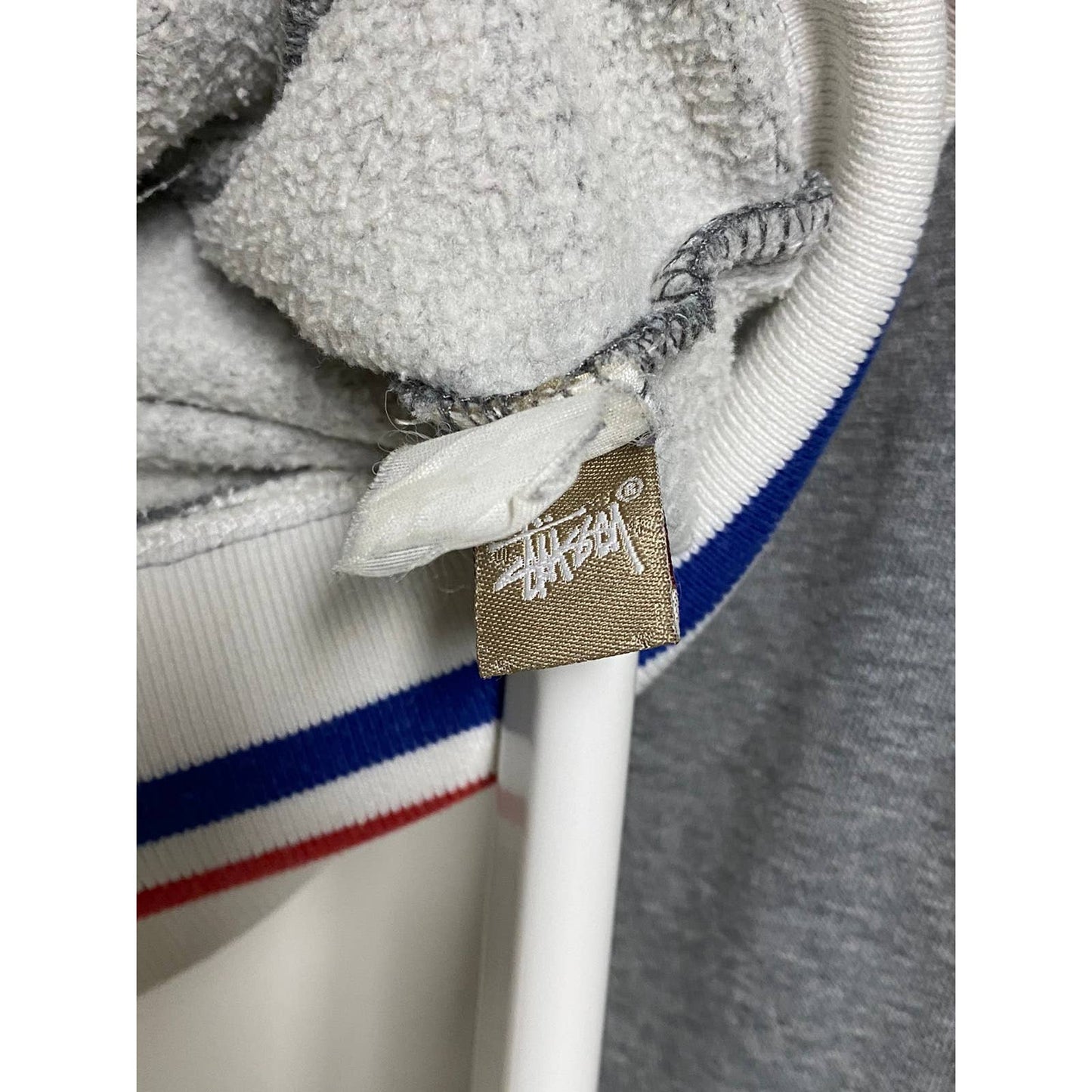 Stussy varsity jacket grey button up sweatshirt