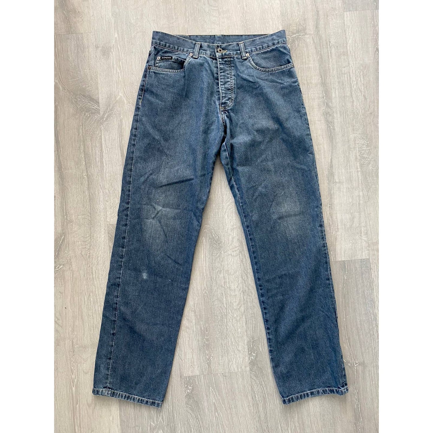 90s Yves Saint Laurent vintage blue jeans pants YSL big logo