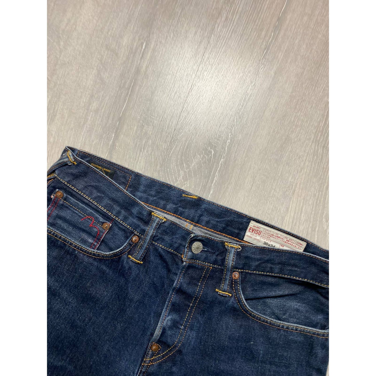 Evisu vintage jeans navy white seagulls big logo