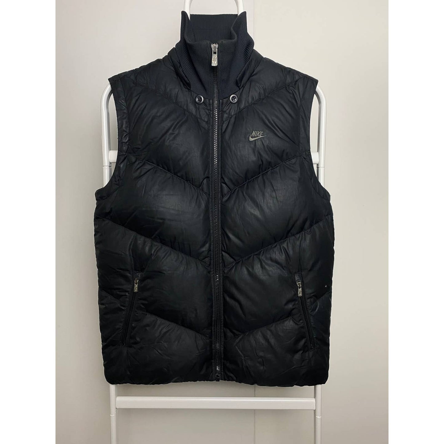 Nike black puffer vest small swoosh vintage