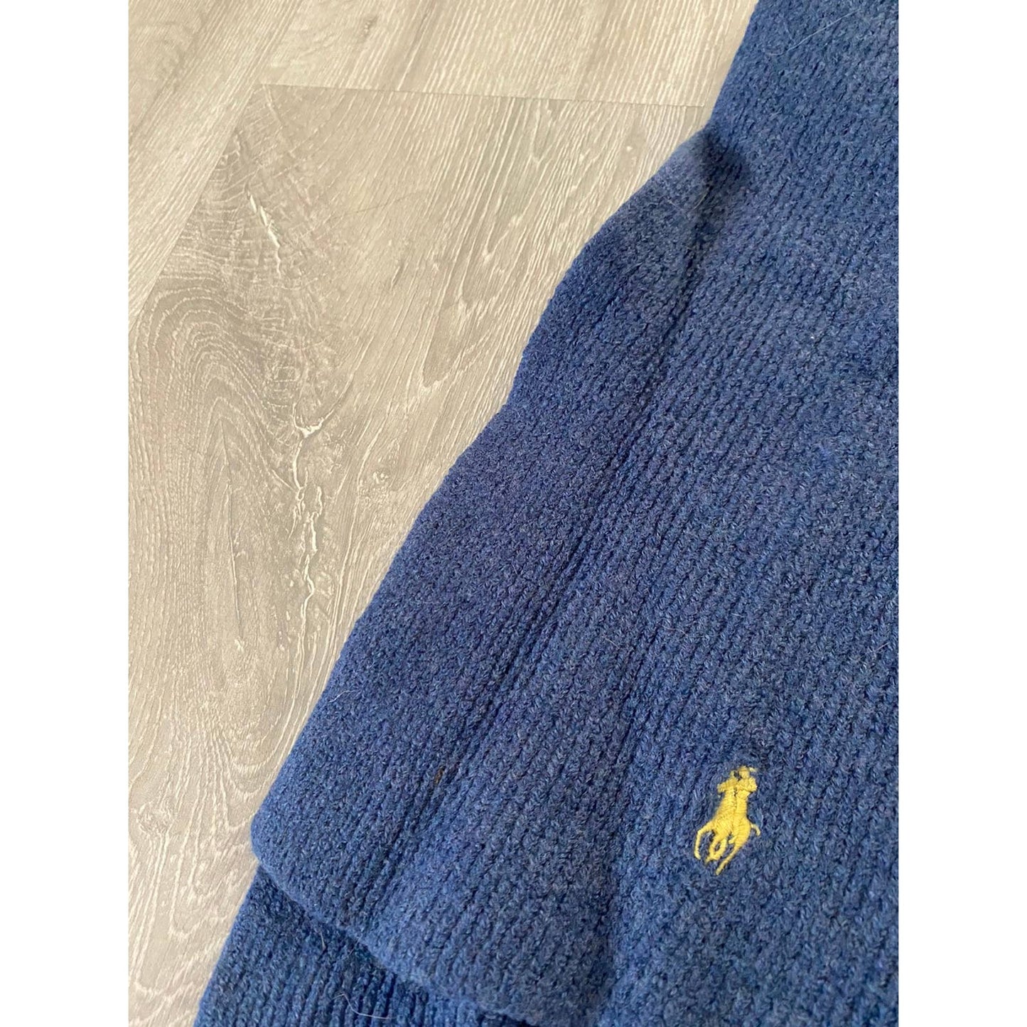 Polo Ralph Lauren vintage blue scarf merino wool small pony