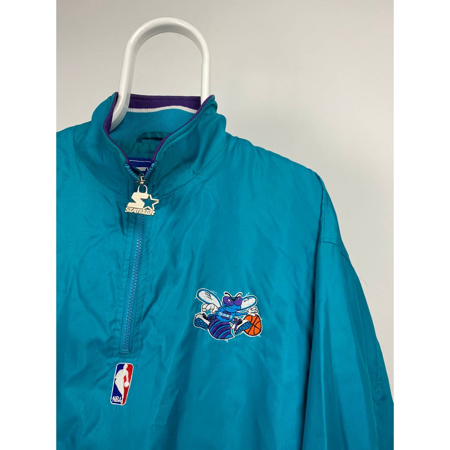 Charlotte Hornets Vintage big logo starter half zip jacket