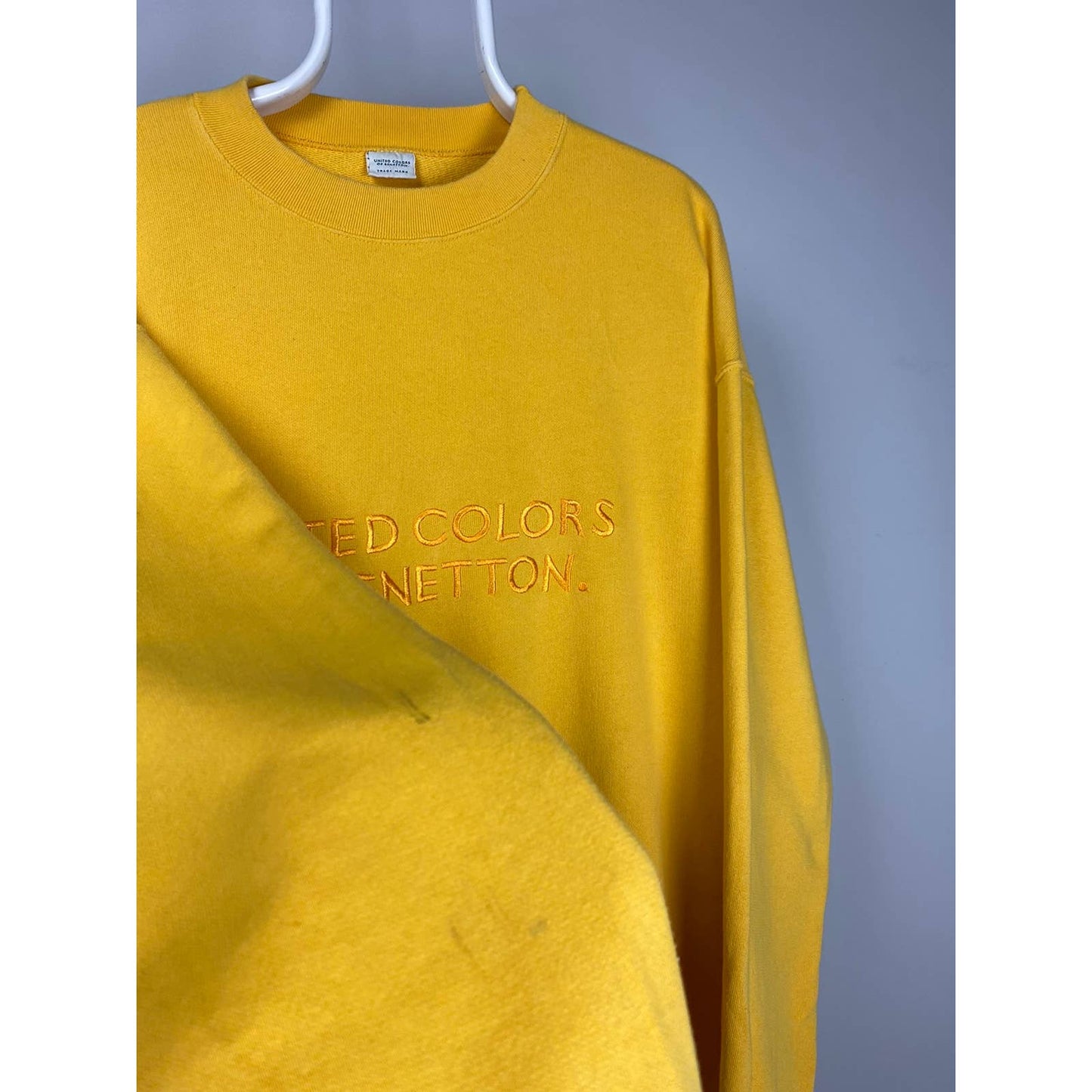 United Colors of Benetton vintage spellout sweatshirt yellow