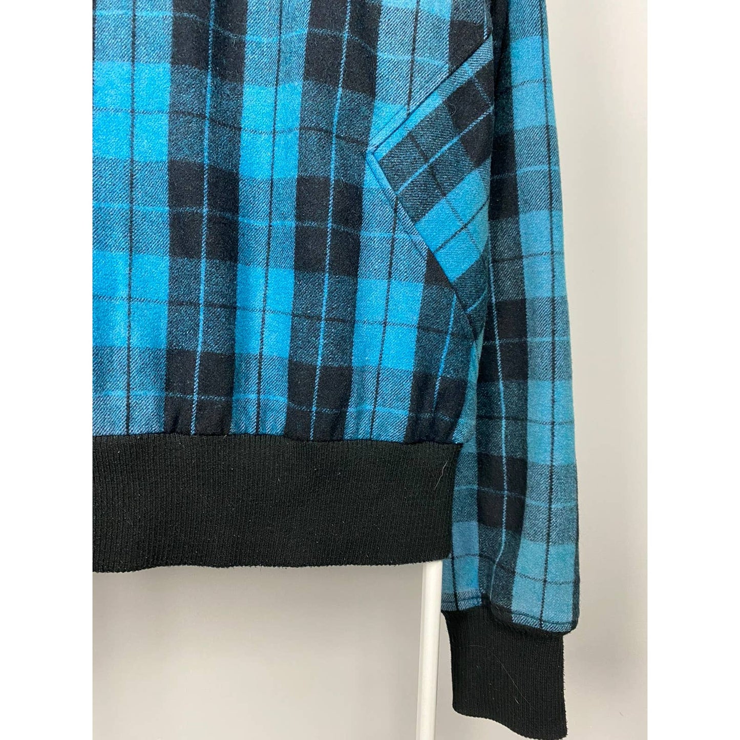 Evisu Japan vintage zip up wooden hooded jacket black blue