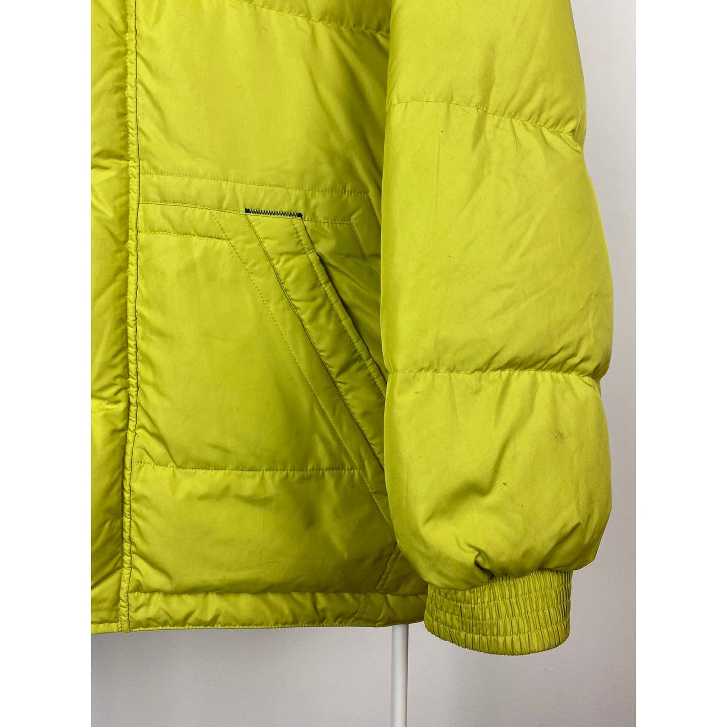 90s Nike vintage lime green puffer jacket big swoosh