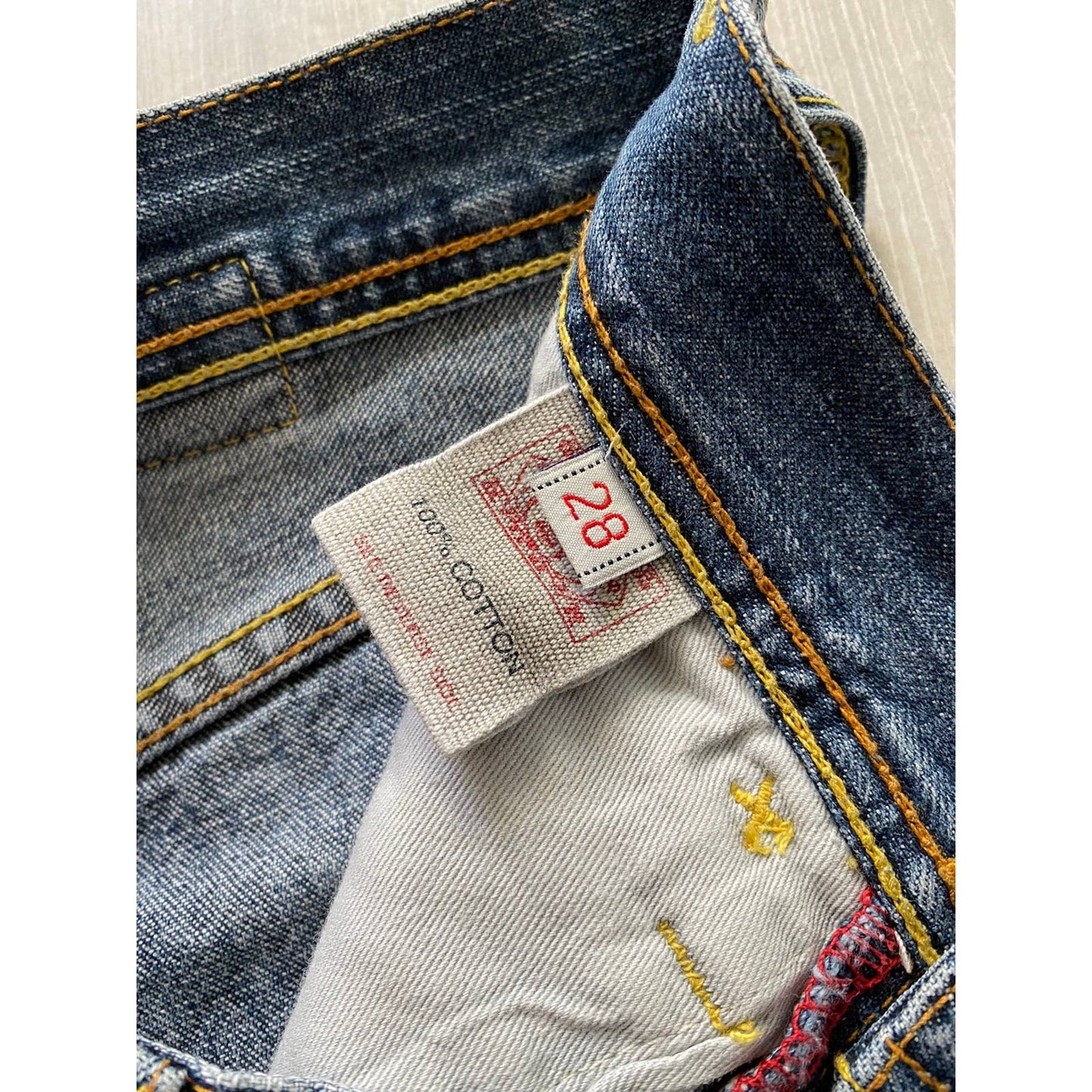 Evisu Water Margins vintage red daicock jeans big logo