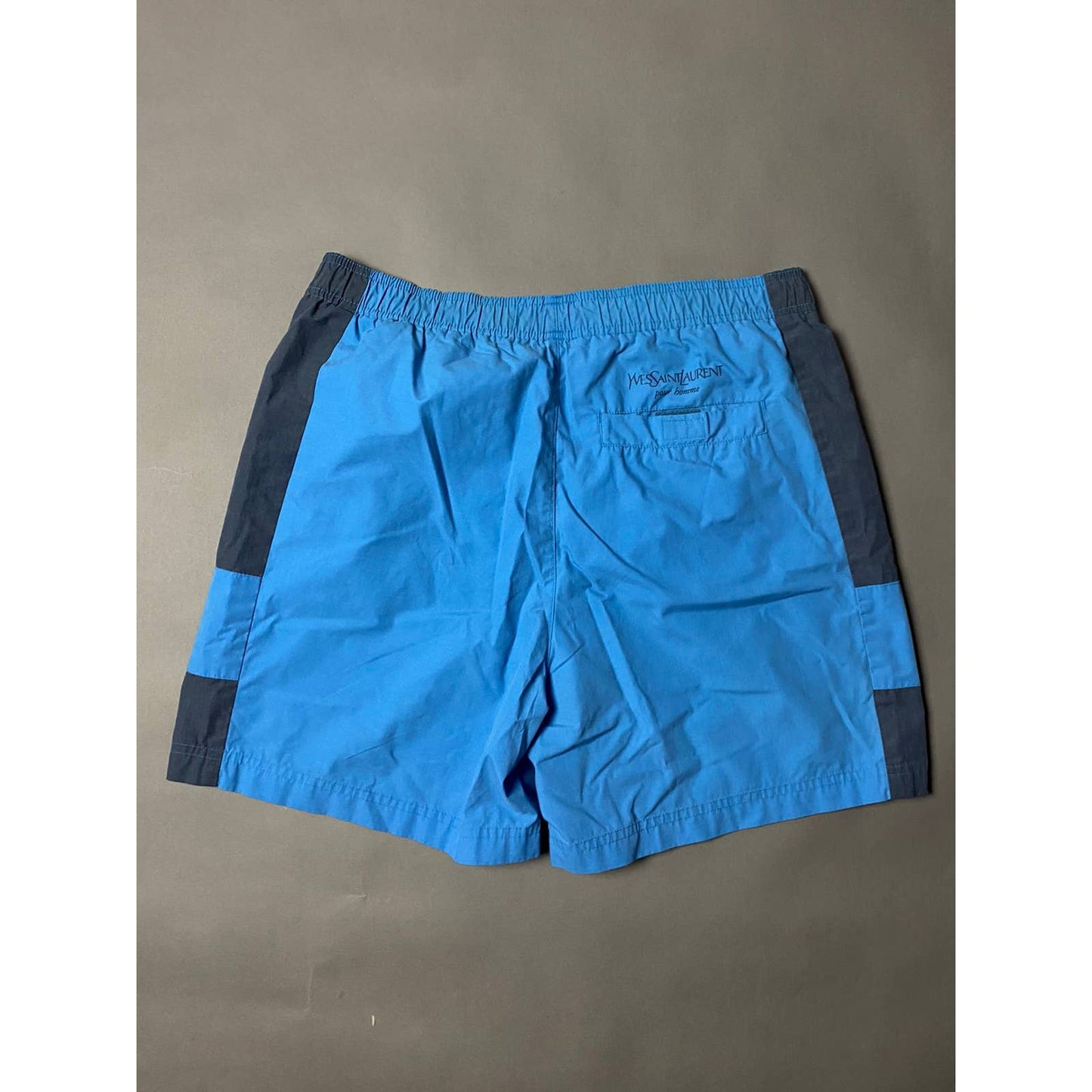 90s Yves Saint Laurent vintage YSL blue shorts small logo