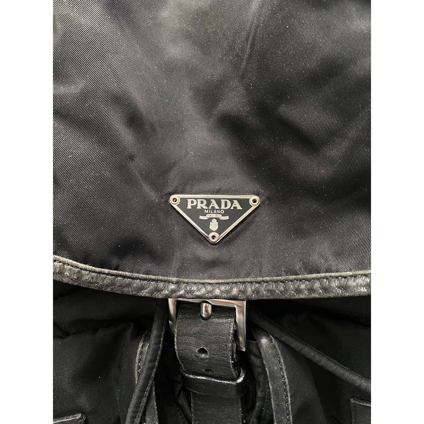 Vintage Prada Black Nylon Vela Backpack