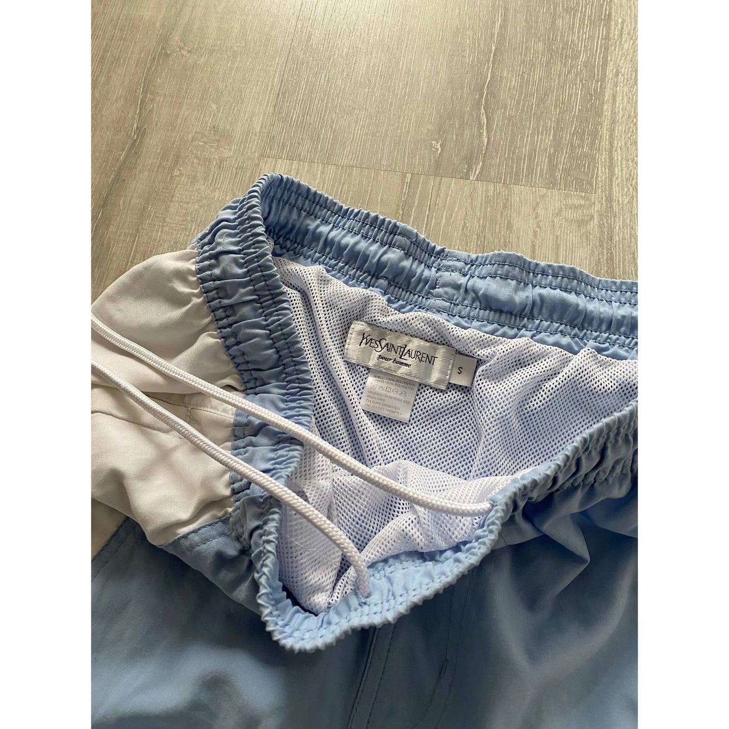 90s Yves Saint Laurent vintage baby blue shorts YSL