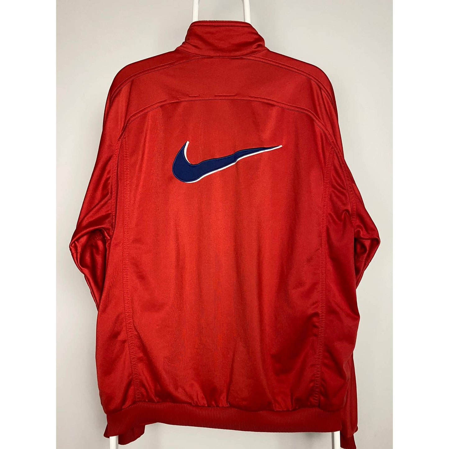 90s Nike vintage red track jacket zip sweatshirt big swoosh