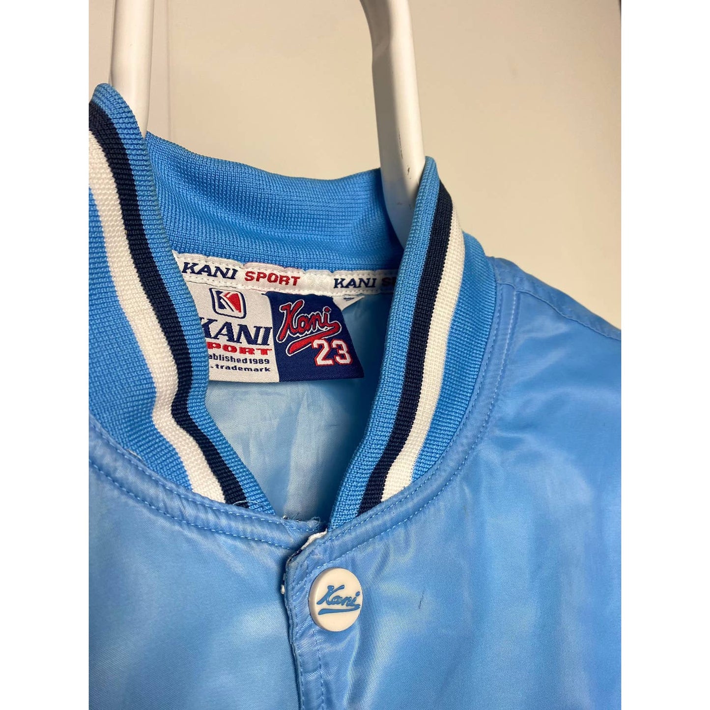 Karl Kani 23 Brooklyn vintage navy baby blue jacket big logo