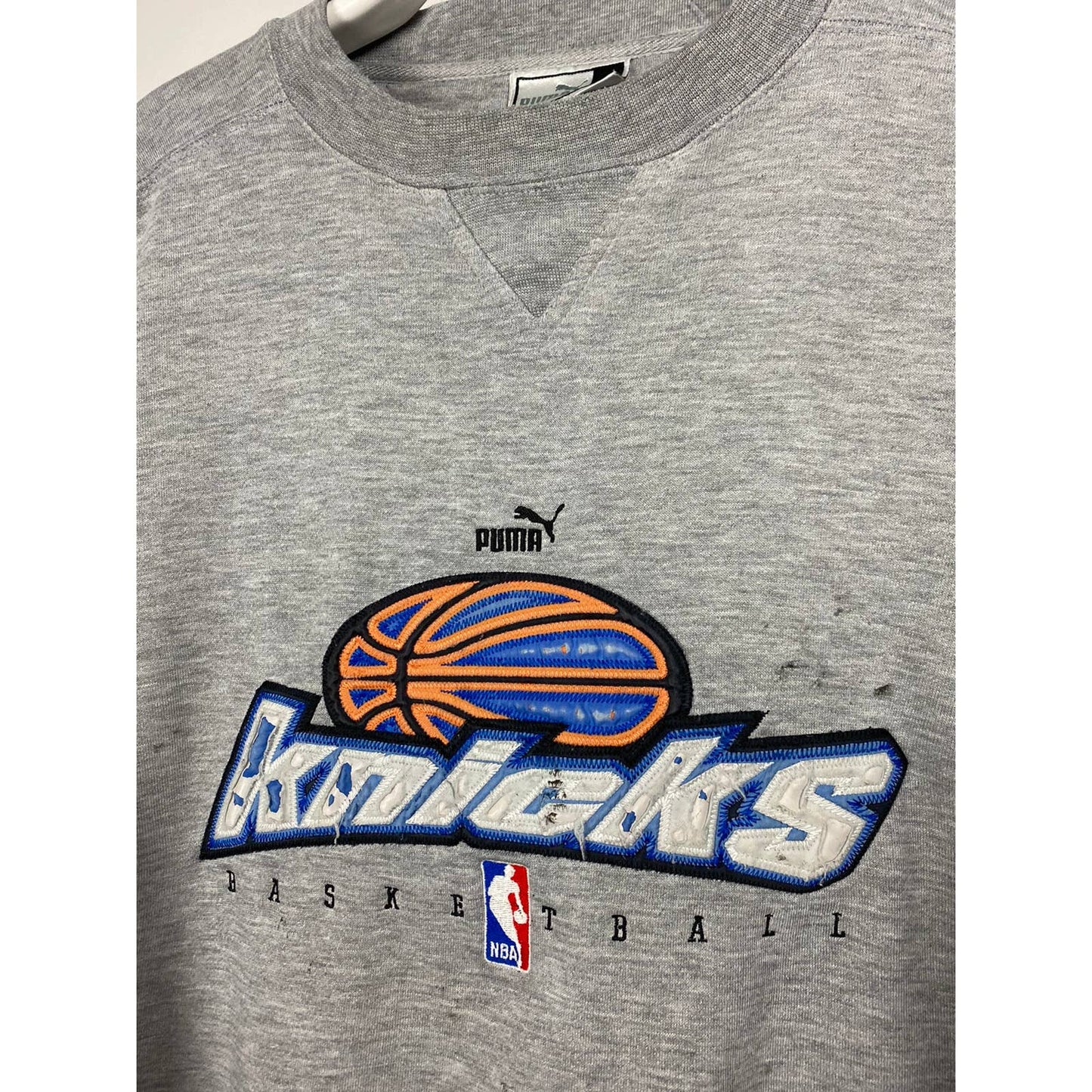 New York Knicks vintage Puma grey sweatshirt NBA thrashed