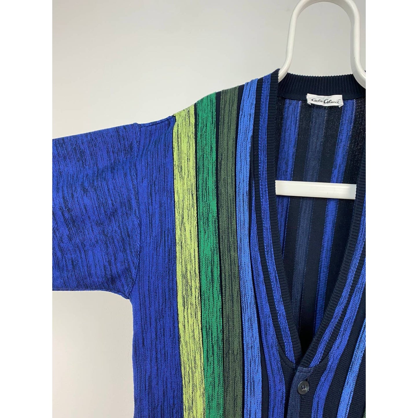Carlo Colucci sweater vintage cardigan blue Coogi style