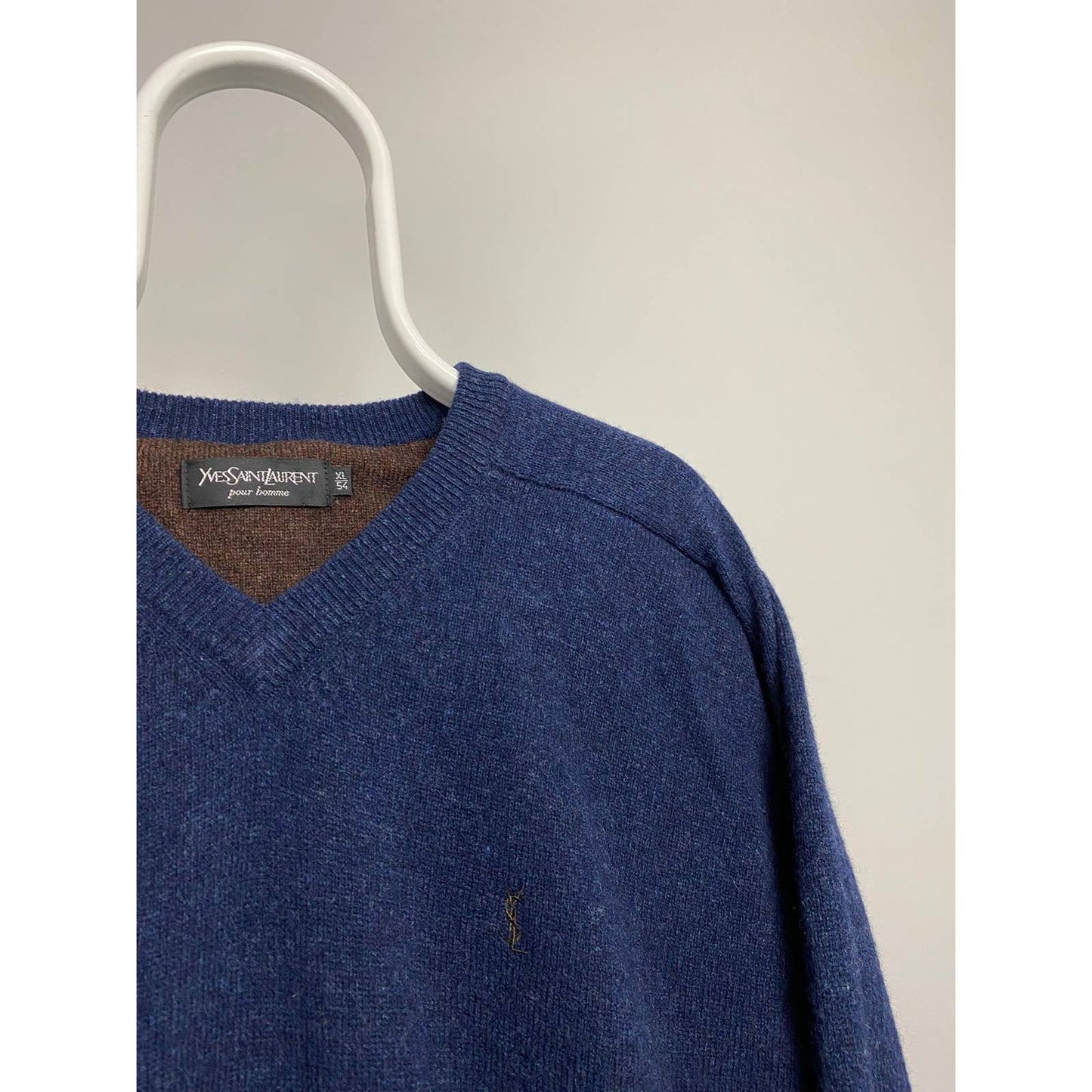 Yves Saint Laurent vintage sweater YSL knitwear navy jumper