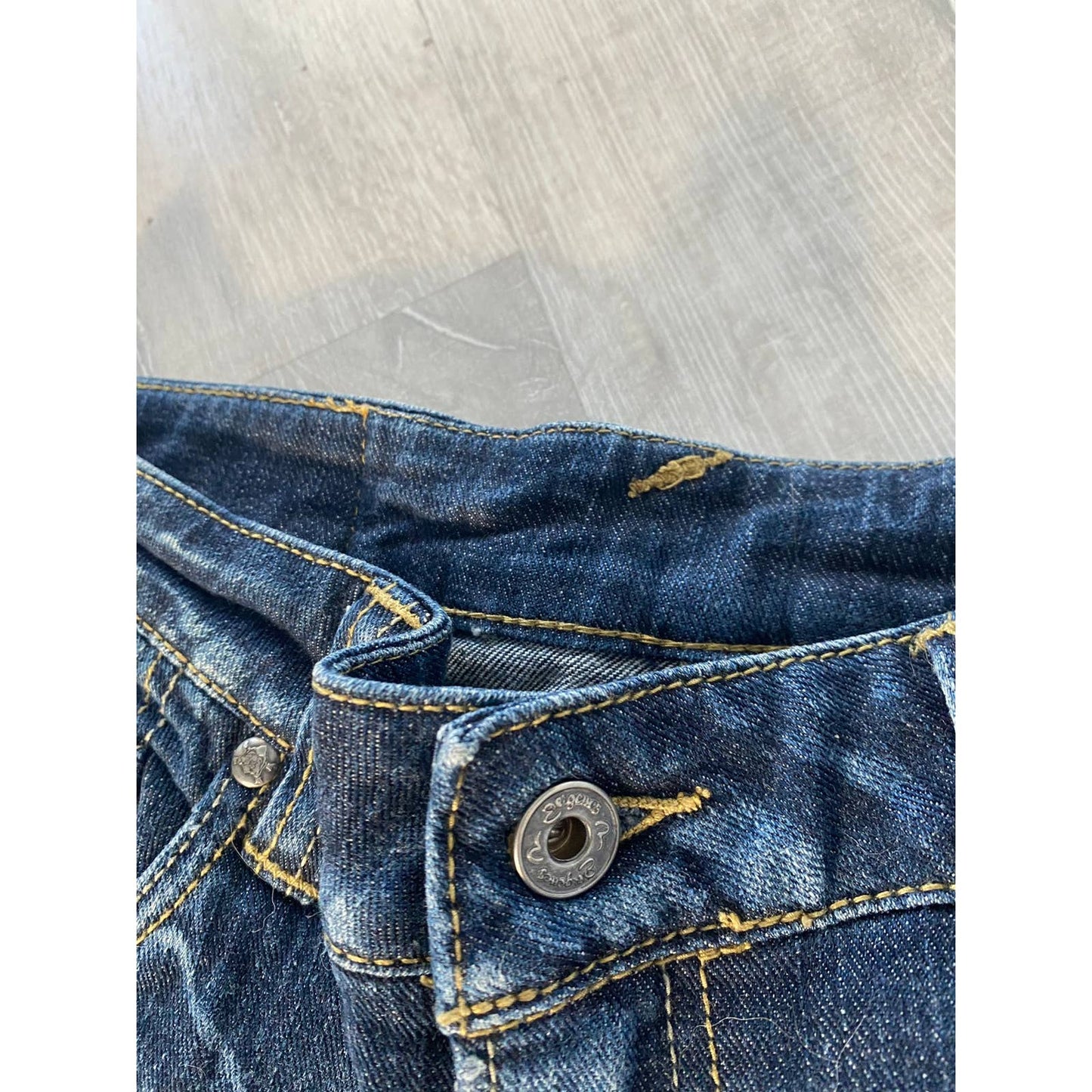 Evisu Japan vintage blue jeans Purple seagull capri