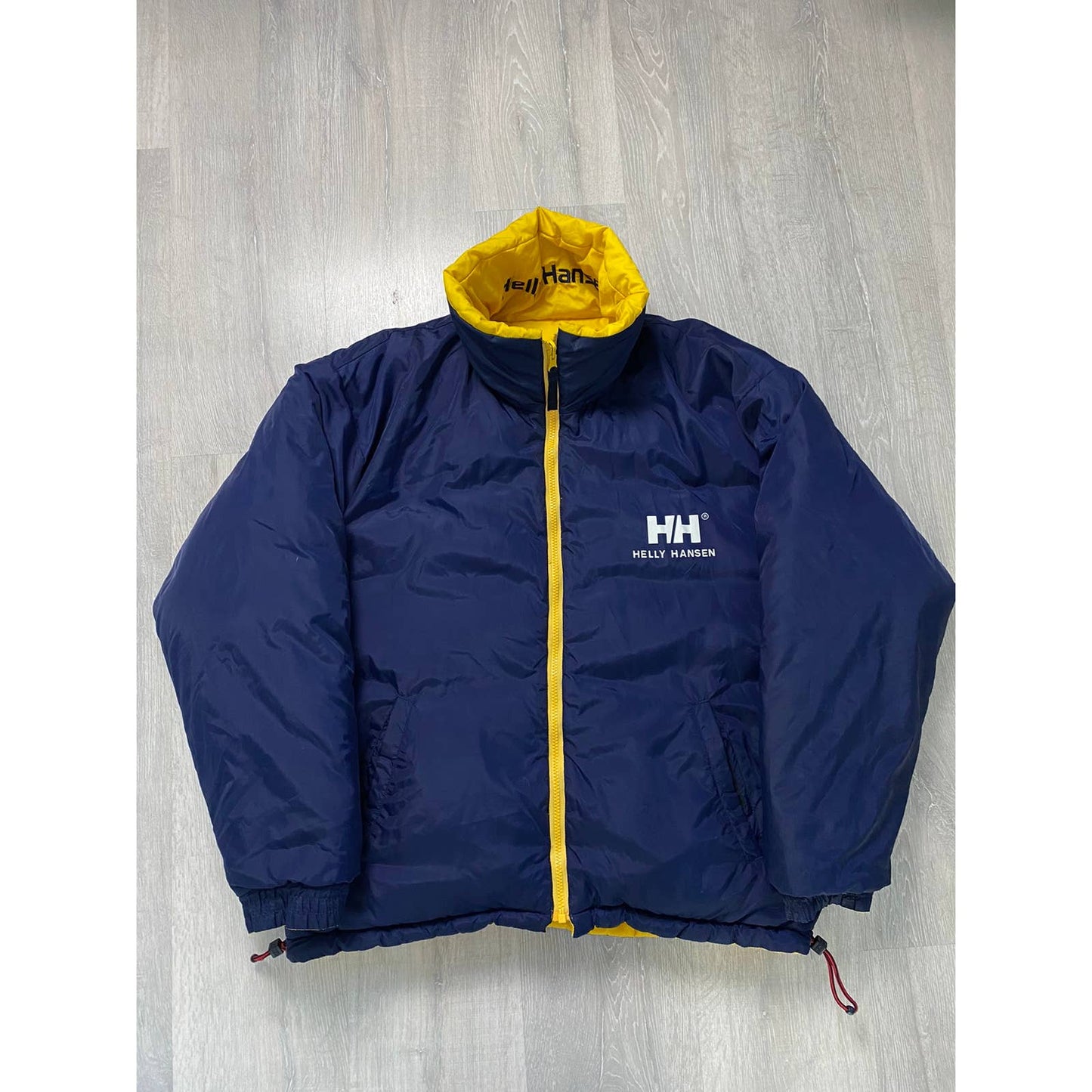 Helly Hansen vintage reversible puffer jacket big logo navy