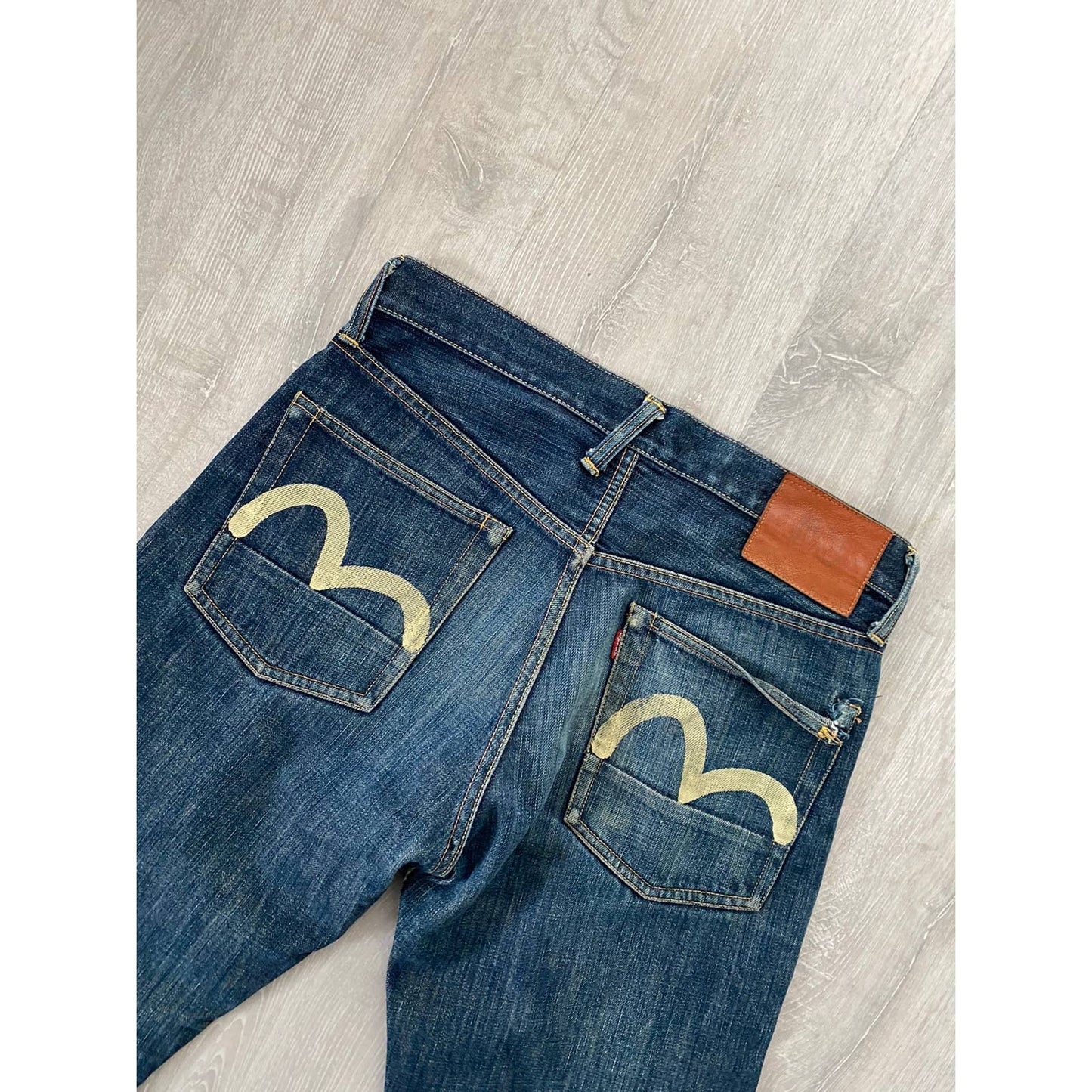 Evisu jeans vintage navy white seagulls Yamane Japan