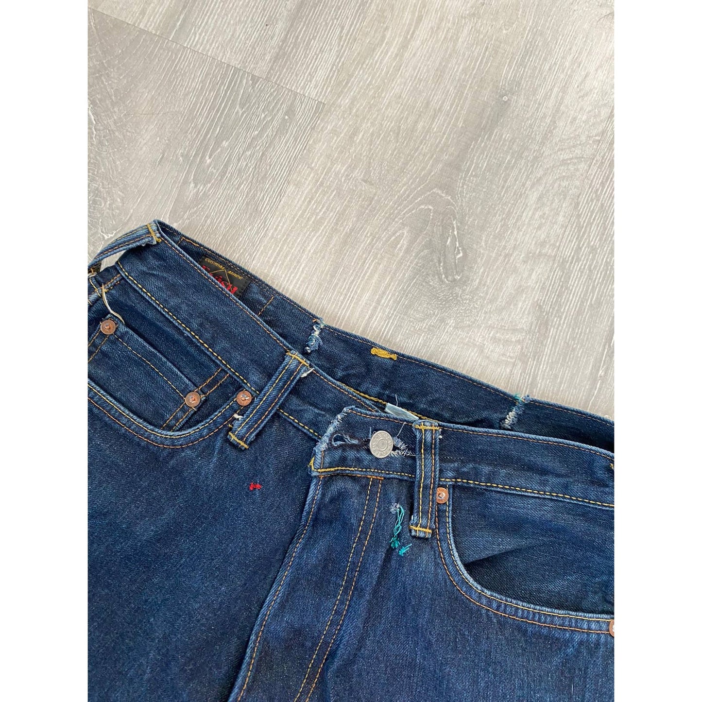 Evisu multipocket jeans multicolor vintage selvedge denim