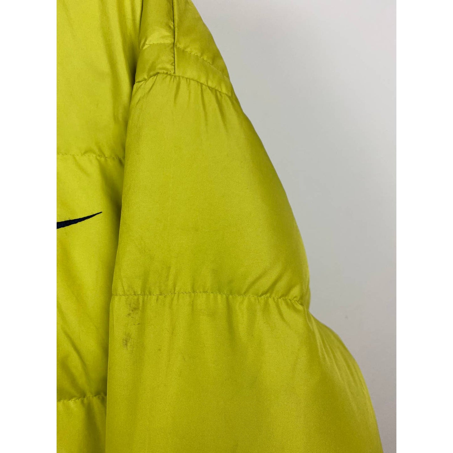 90s Nike vintage lime green puffer jacket big swoosh