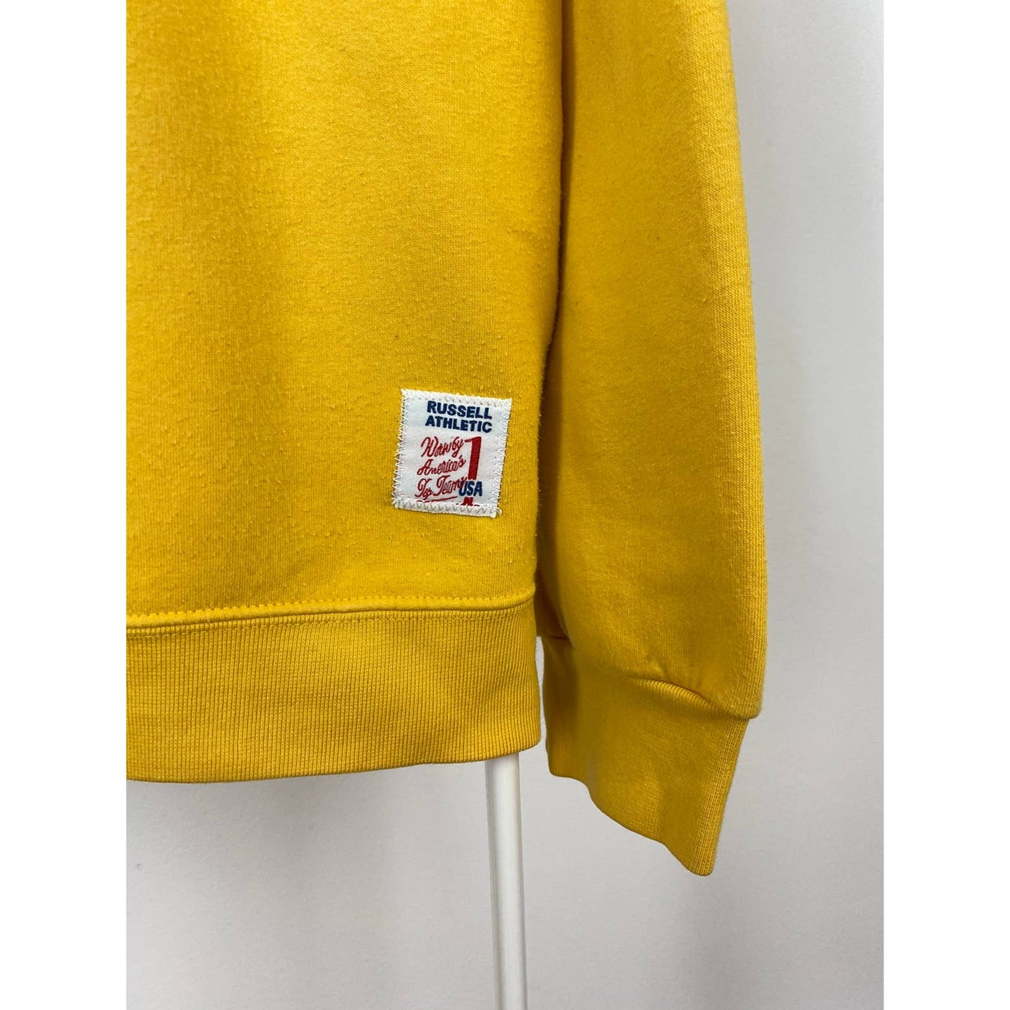 Russell Athletic vintage yellow sweatshirt big logo spellout